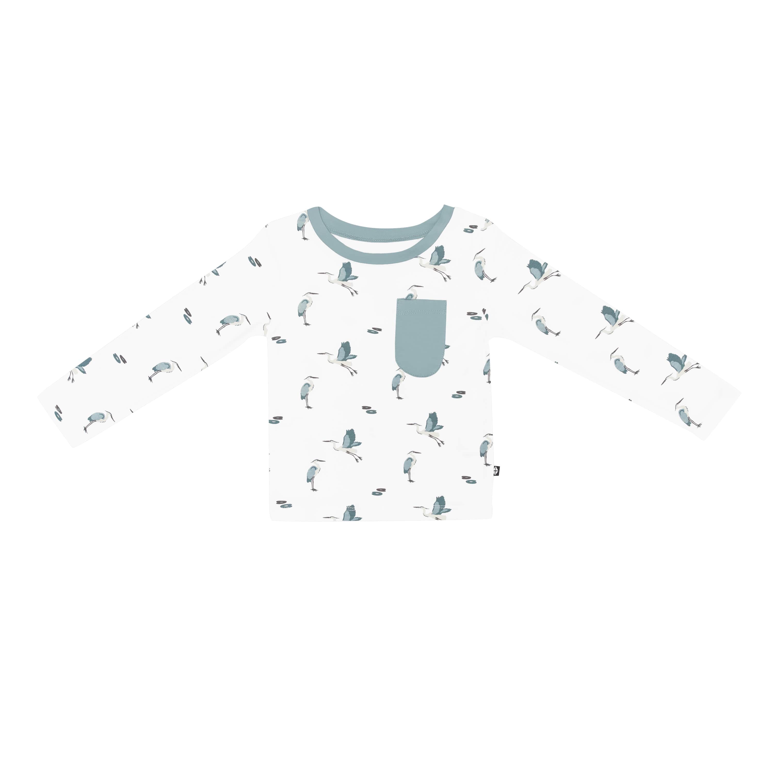 Kyte Baby Toddler Unisex Tee Long Sleeve Toddler Crew Neck Tee in Blue Heron