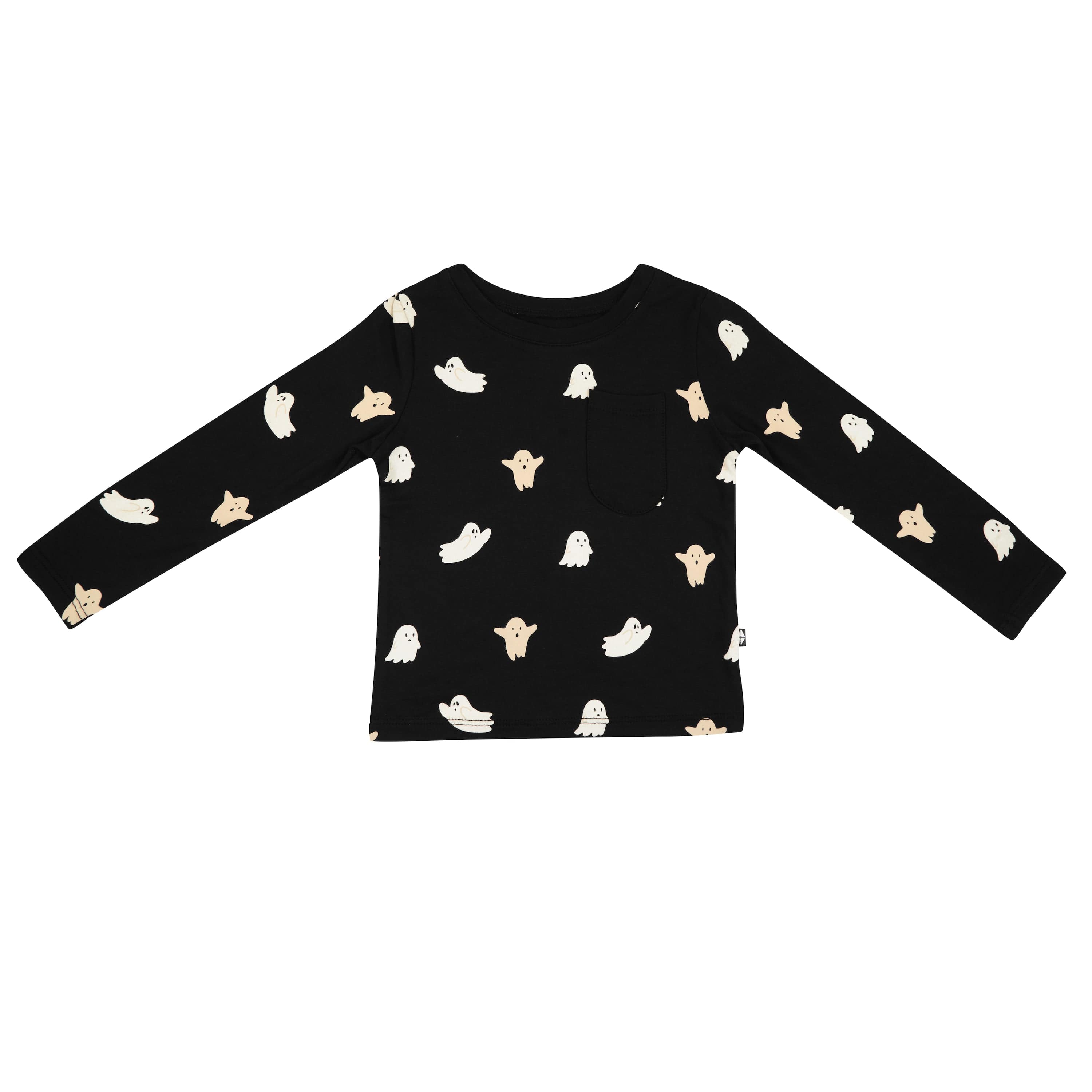 Kyte Baby Toddler Unisex Tee Long Sleeve Toddler Crew Neck Tee in Boo