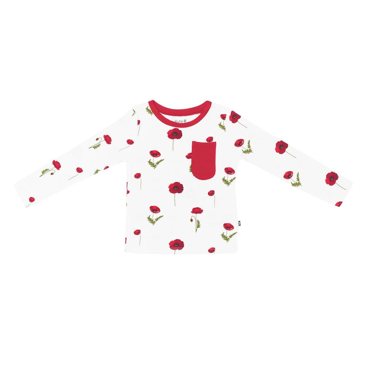 Kyte Baby Long Sleeve Toddler Crew Neck Tee in Cloud Poppies