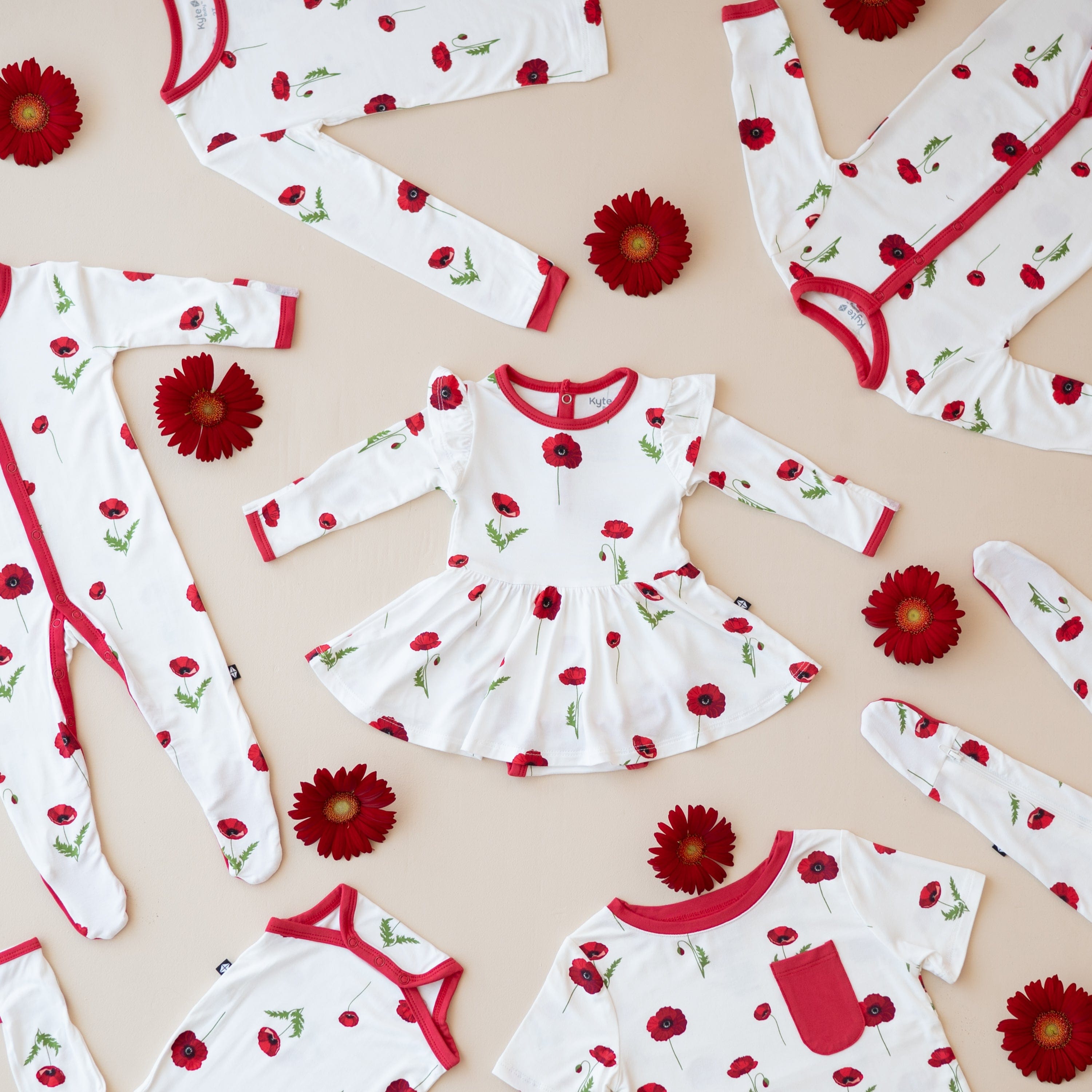 Kyte Baby bamboo clothing and sleepwear in Cloud Poppies