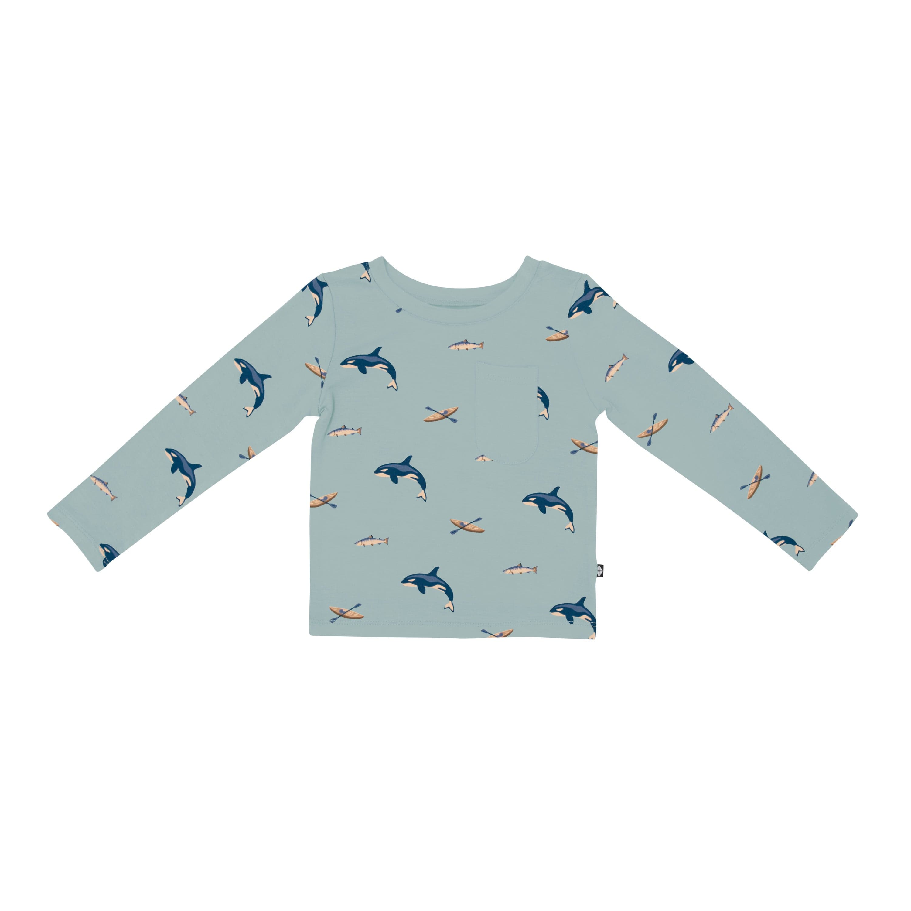 Kyte Baby Toddler Unisex Tee Long Sleeve Toddler Crew Neck Tee in Coastline
