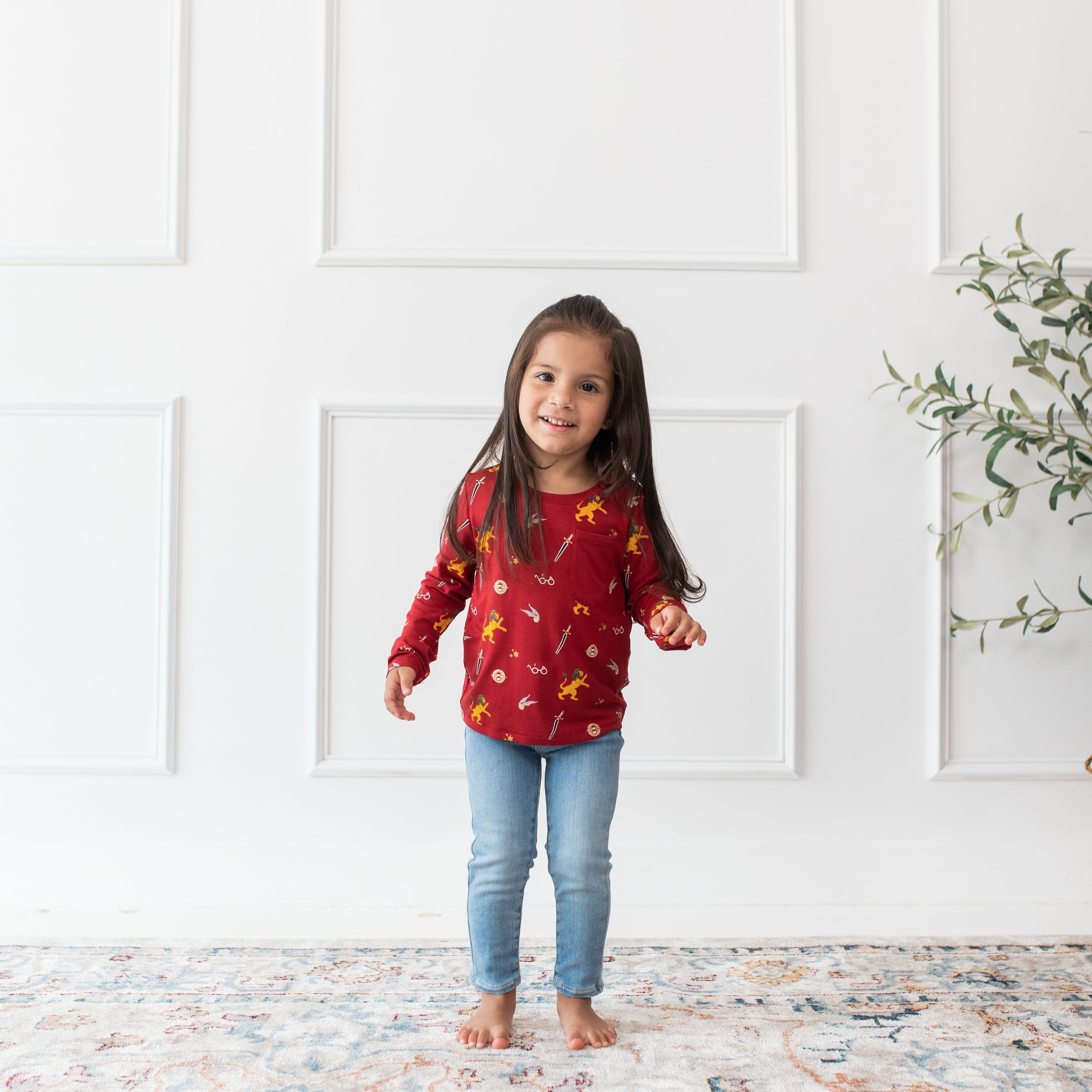 Kyte BABY Toddler Unisex Tee Long Sleeve Toddler Crew Neck Tee in Gryffindor™