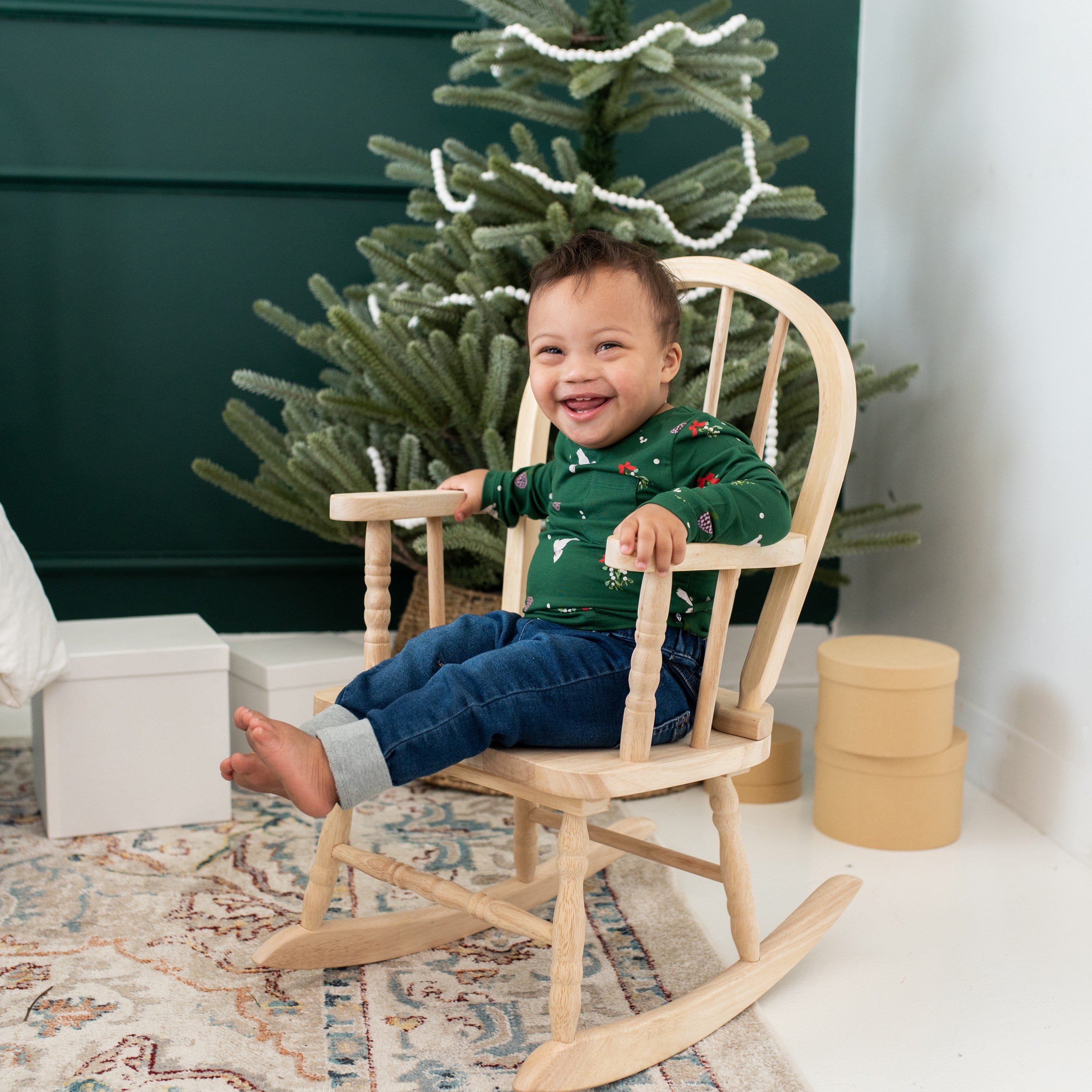 Kyte BABY Toddler Unisex Tee Long Sleeve Toddler Crew Neck Tee in Mistletoe