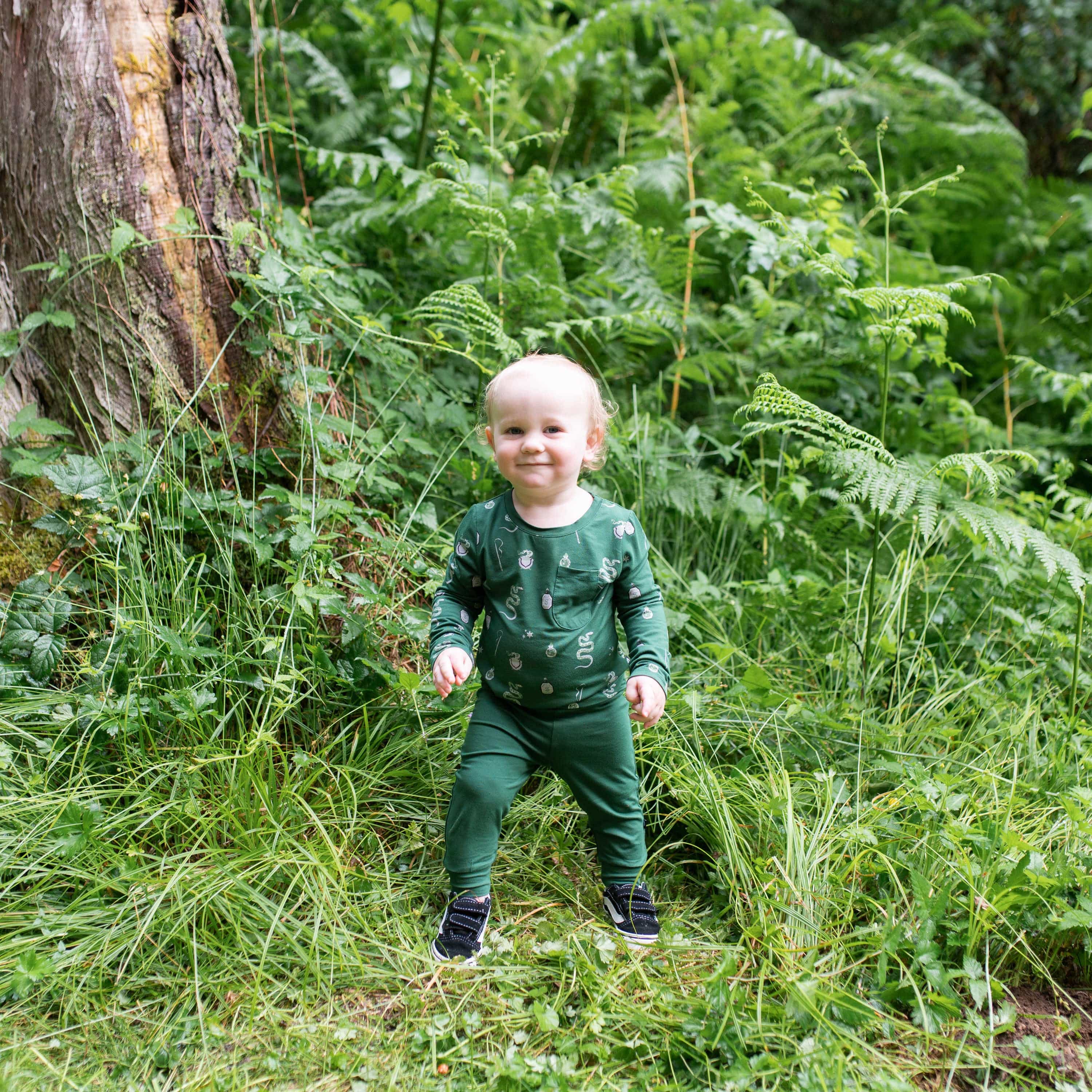 Kyte Baby Toddler Unisex Tee Long Sleeve Toddler Crew Neck Tee in Slytherin™