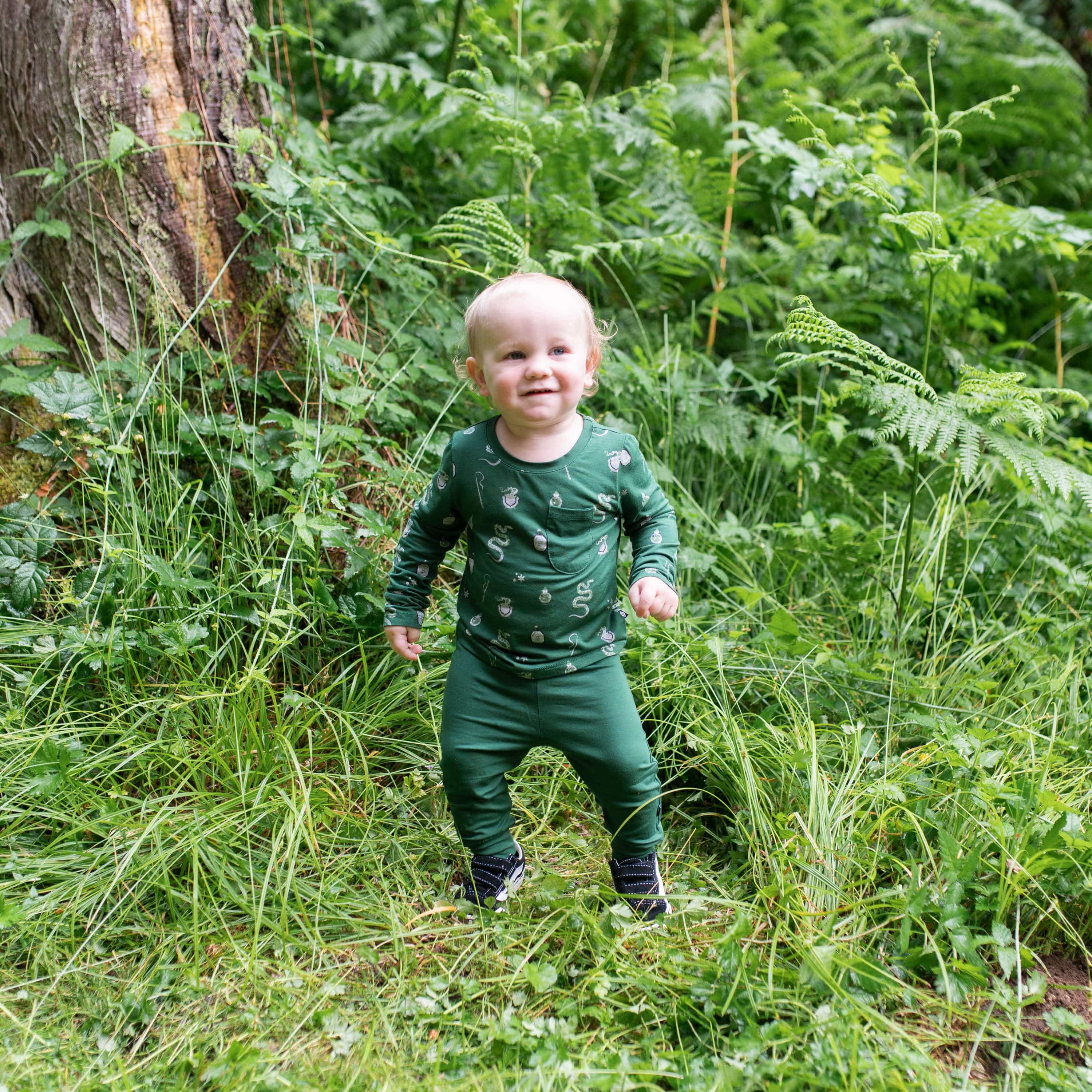 Kyte Baby Toddler Unisex Tee Long Sleeve Toddler Crew Neck Tee in Slytherin™