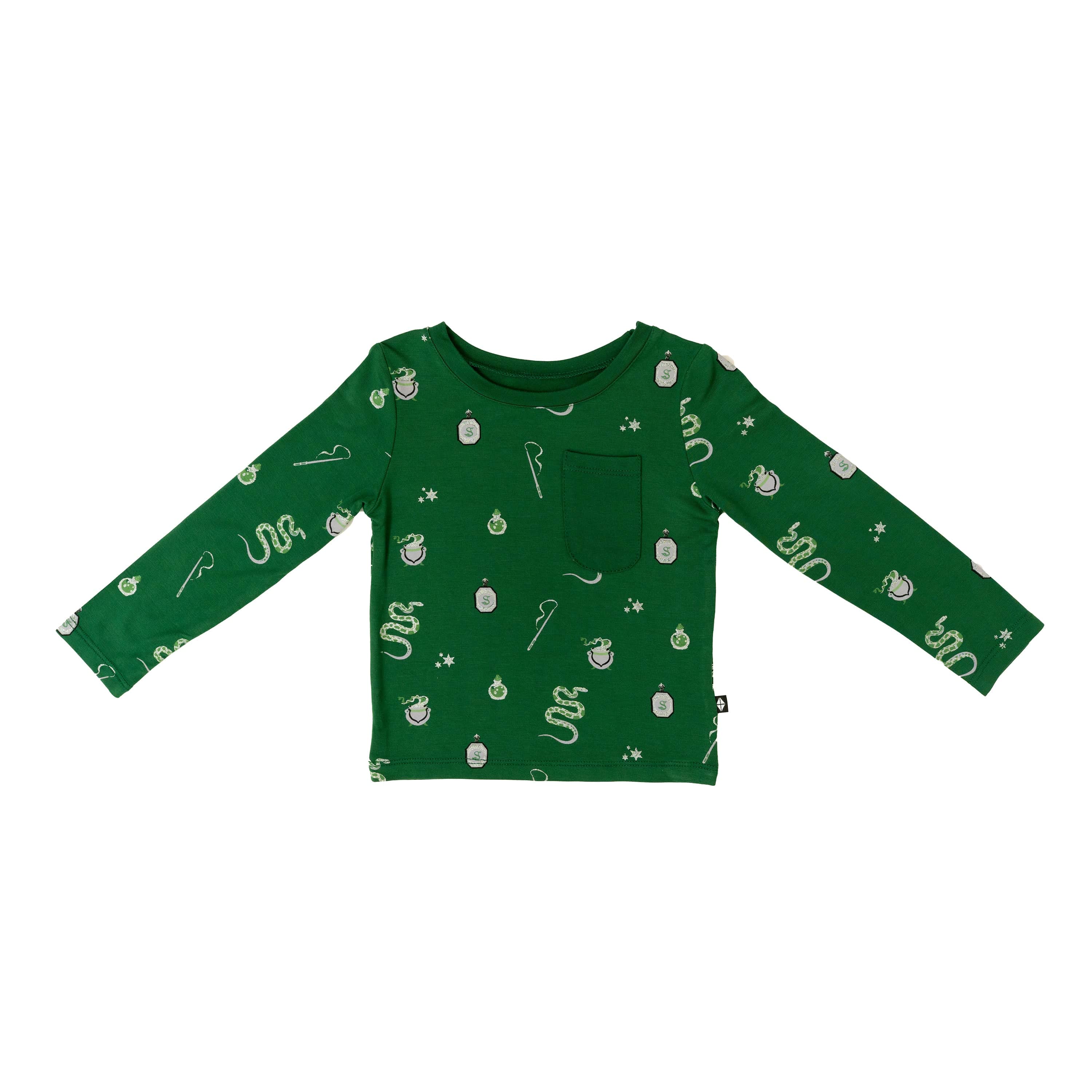 Kyte Baby Toddler Unisex Tee Long Sleeve Toddler Crew Neck Tee in Slytherin™