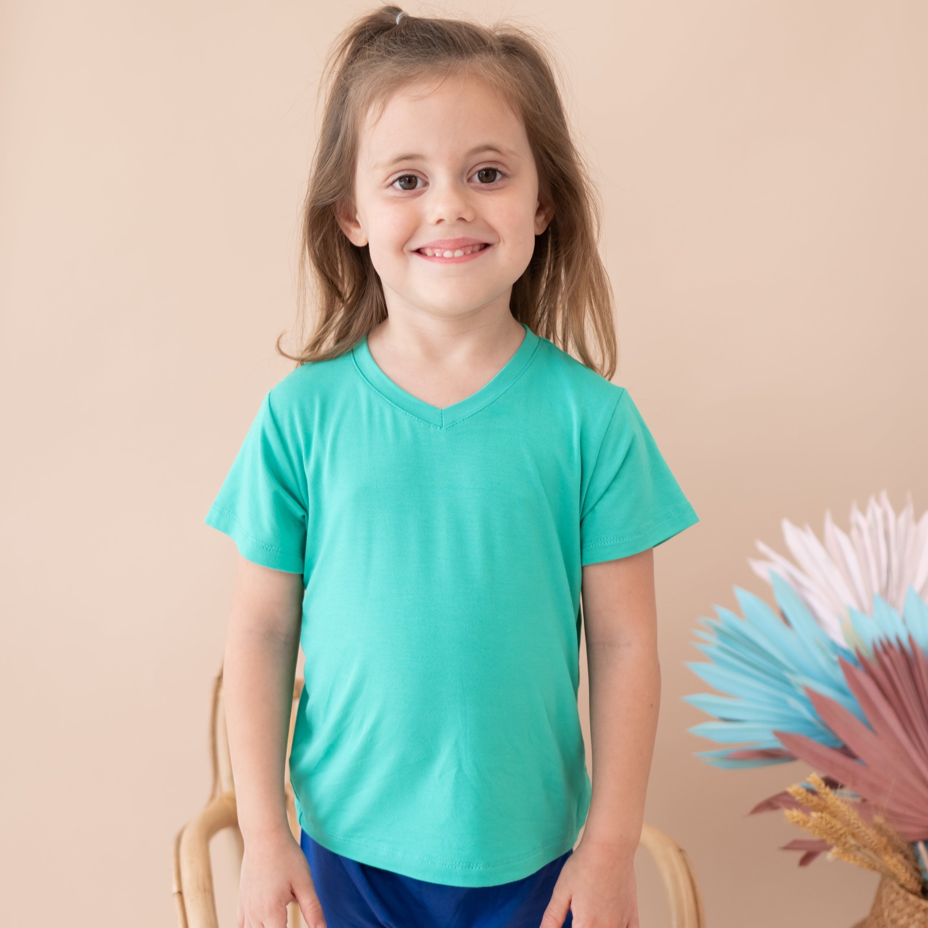 Kyte Baby V-Neck Toddler Unisex Tee Toddler V-Neck Tee in Caribbean
