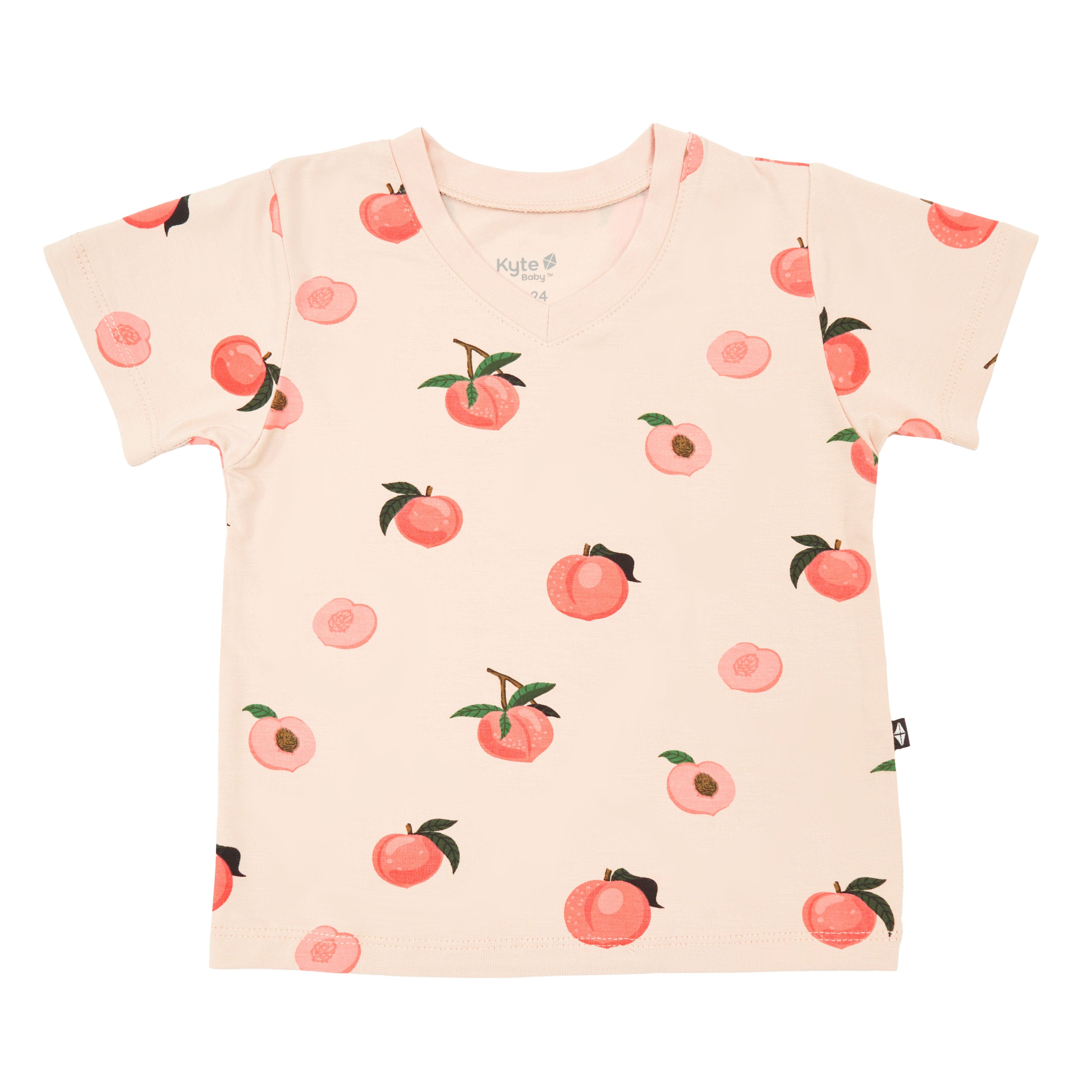 Kyte Baby Toddler V-Neck Tee in Peach