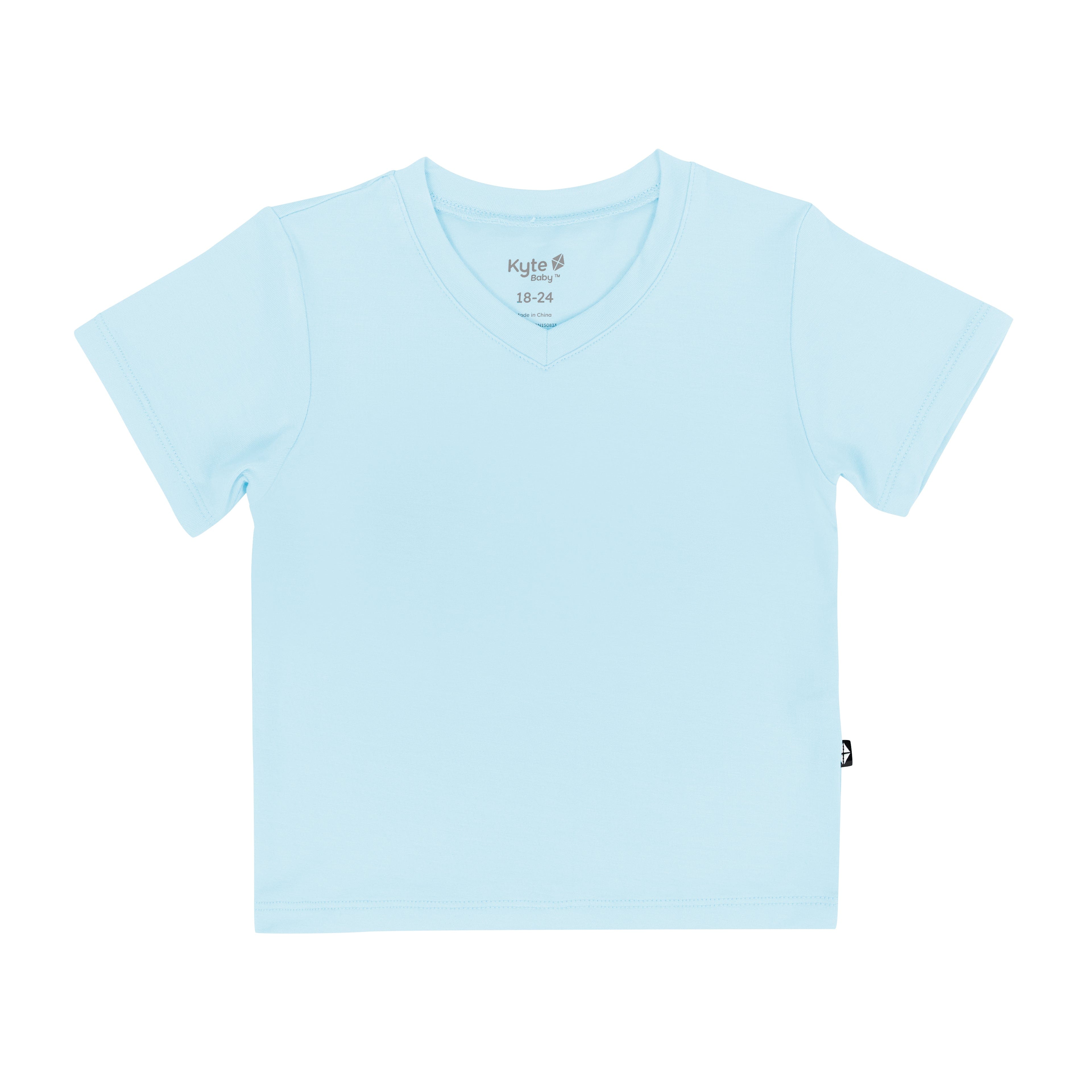 Kyte Baby V-Neck Toddler Unisex Tee Toddler V-Neck Tee in Powder