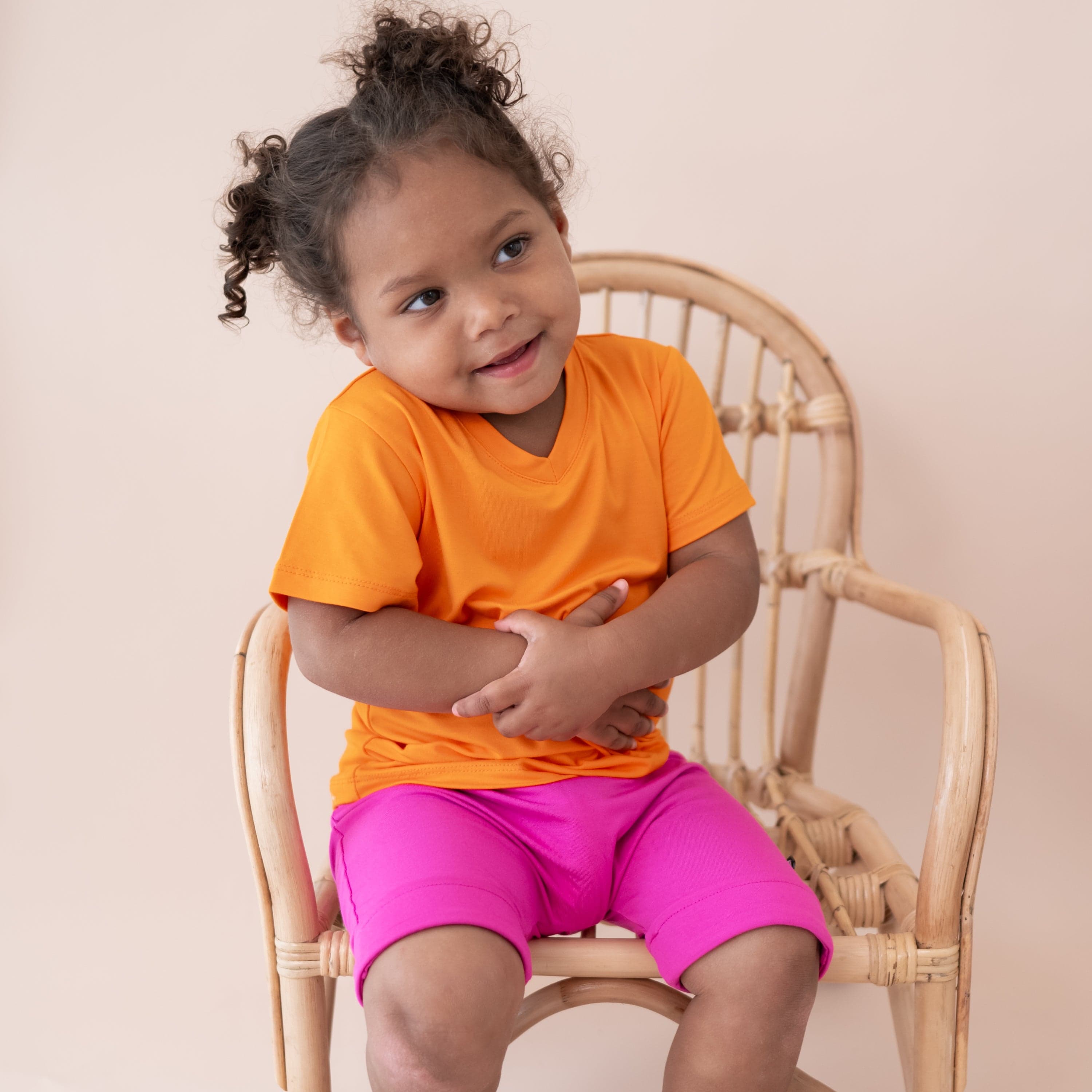 Kyte Baby V-Neck Toddler Unisex Tee Toddler V-Neck Tee in Tangerine