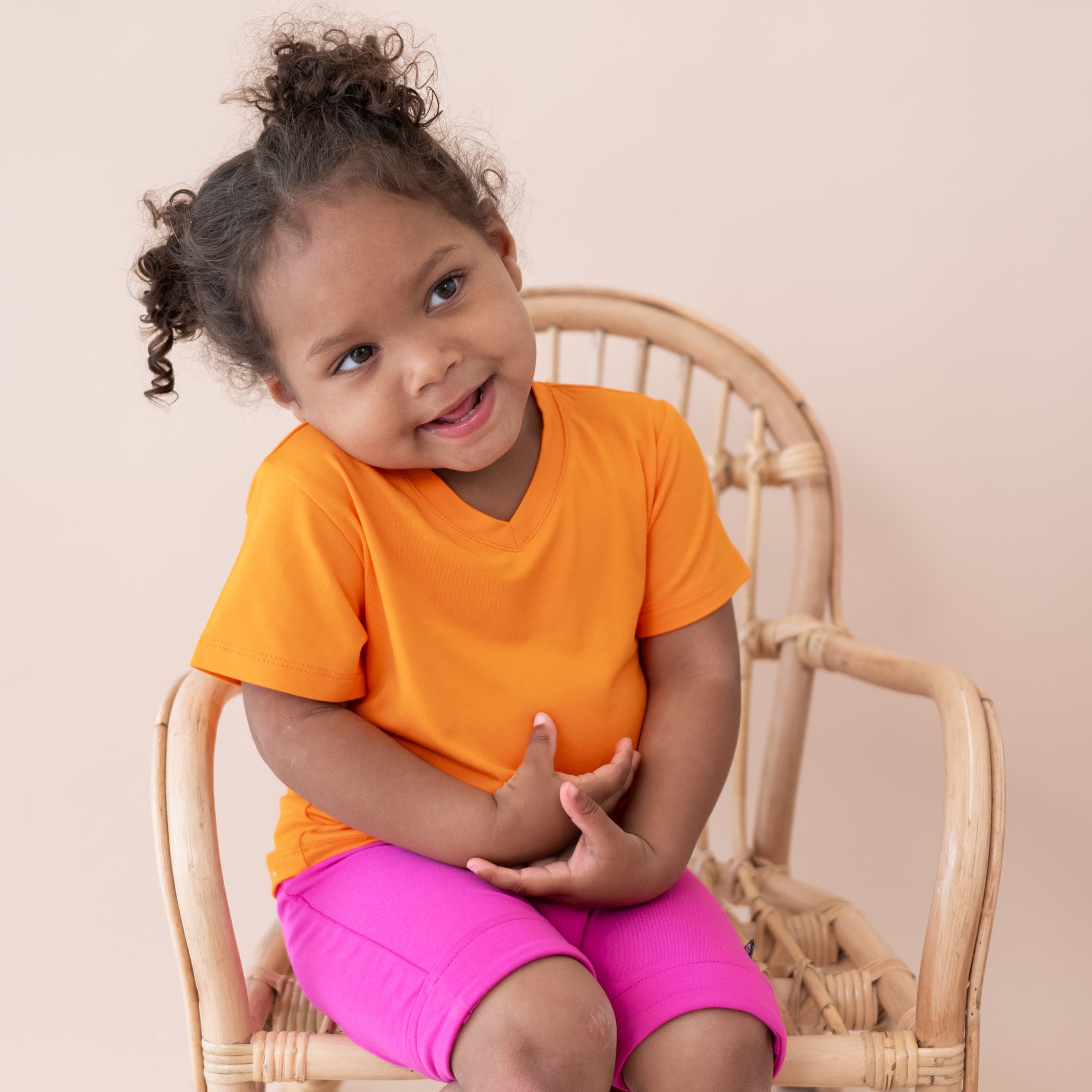 Kyte Baby V-Neck Toddler Unisex Tee Toddler V-Neck Tee in Tangerine