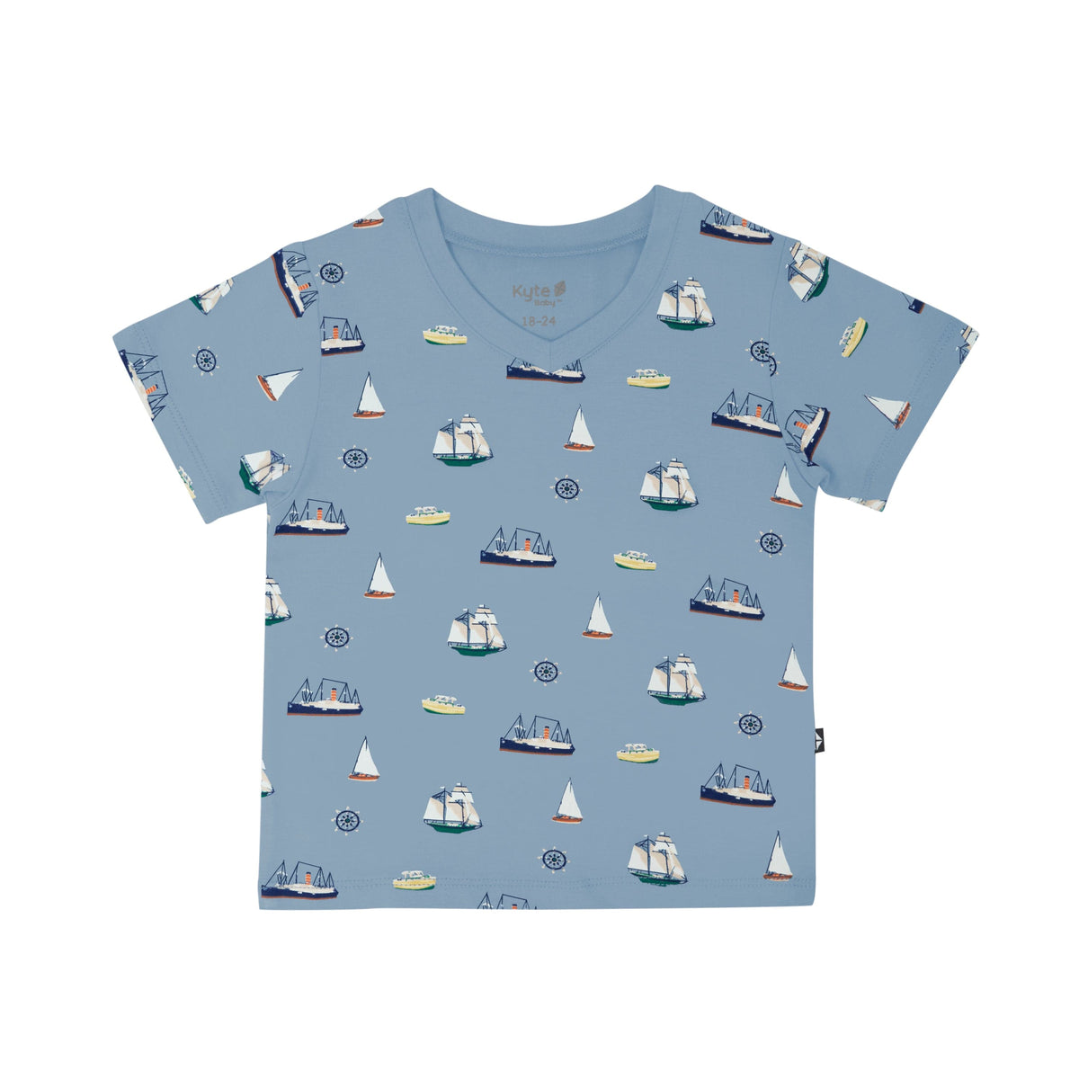 Kyte Baby Toddler V-Neck Tee in Vintage Boats