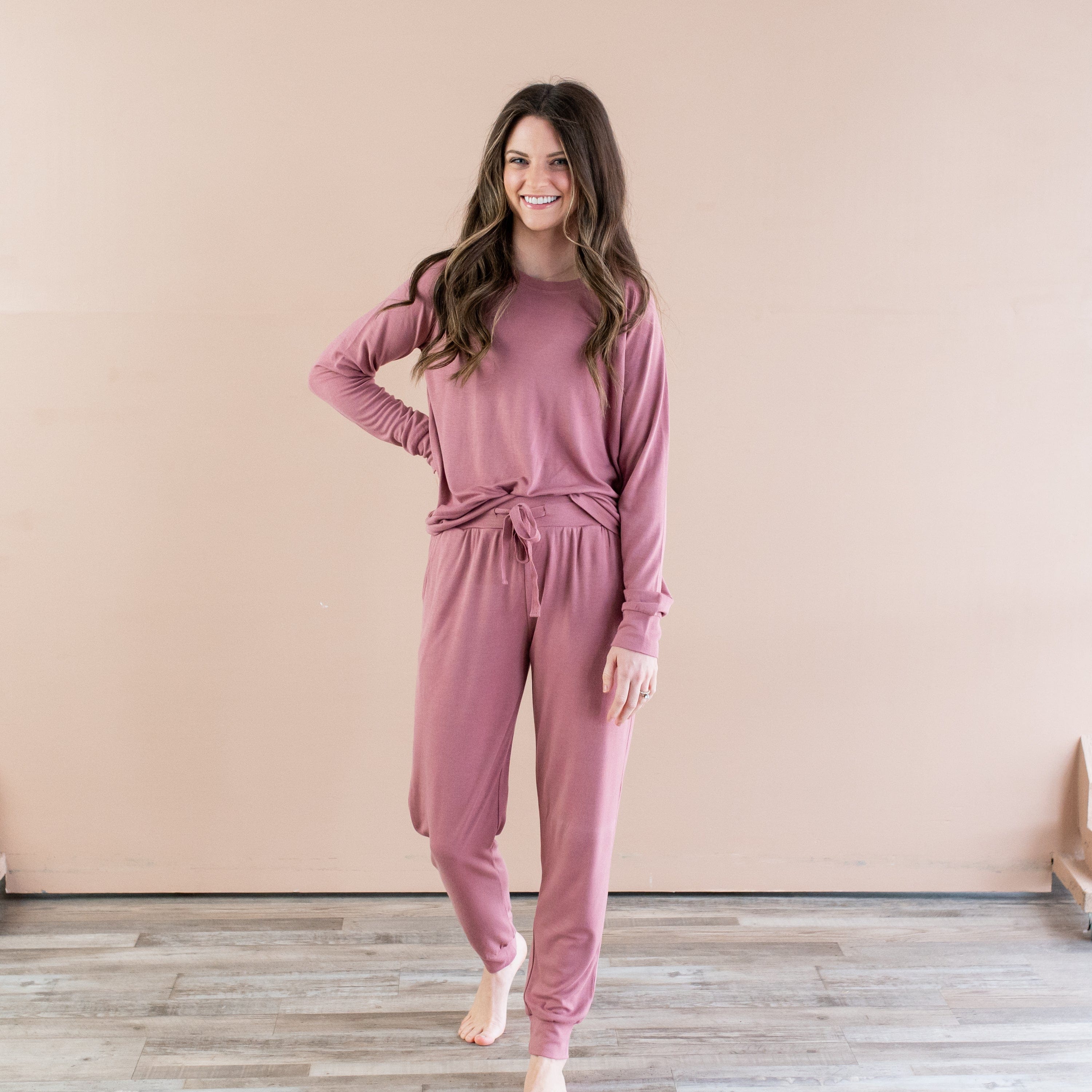 Kyte Baby Women's Bamboo Jersey Jogger Top Women's Bamboo Jersey Jogger Top in Dusty Rose