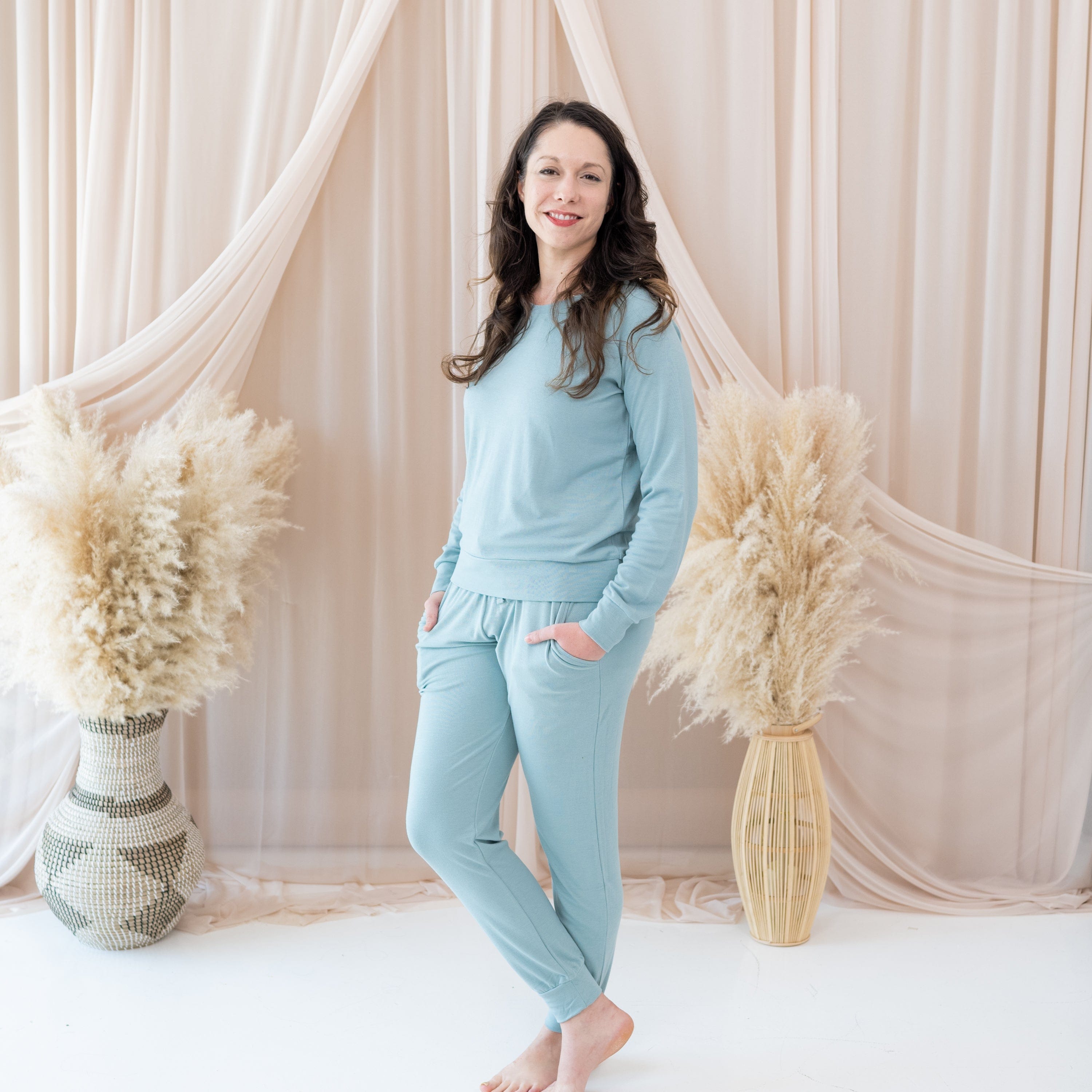 Kyte Baby Women's Bamboo Jersey Jogger Top Women's Bamboo Jersey Jogger Top in Glacier