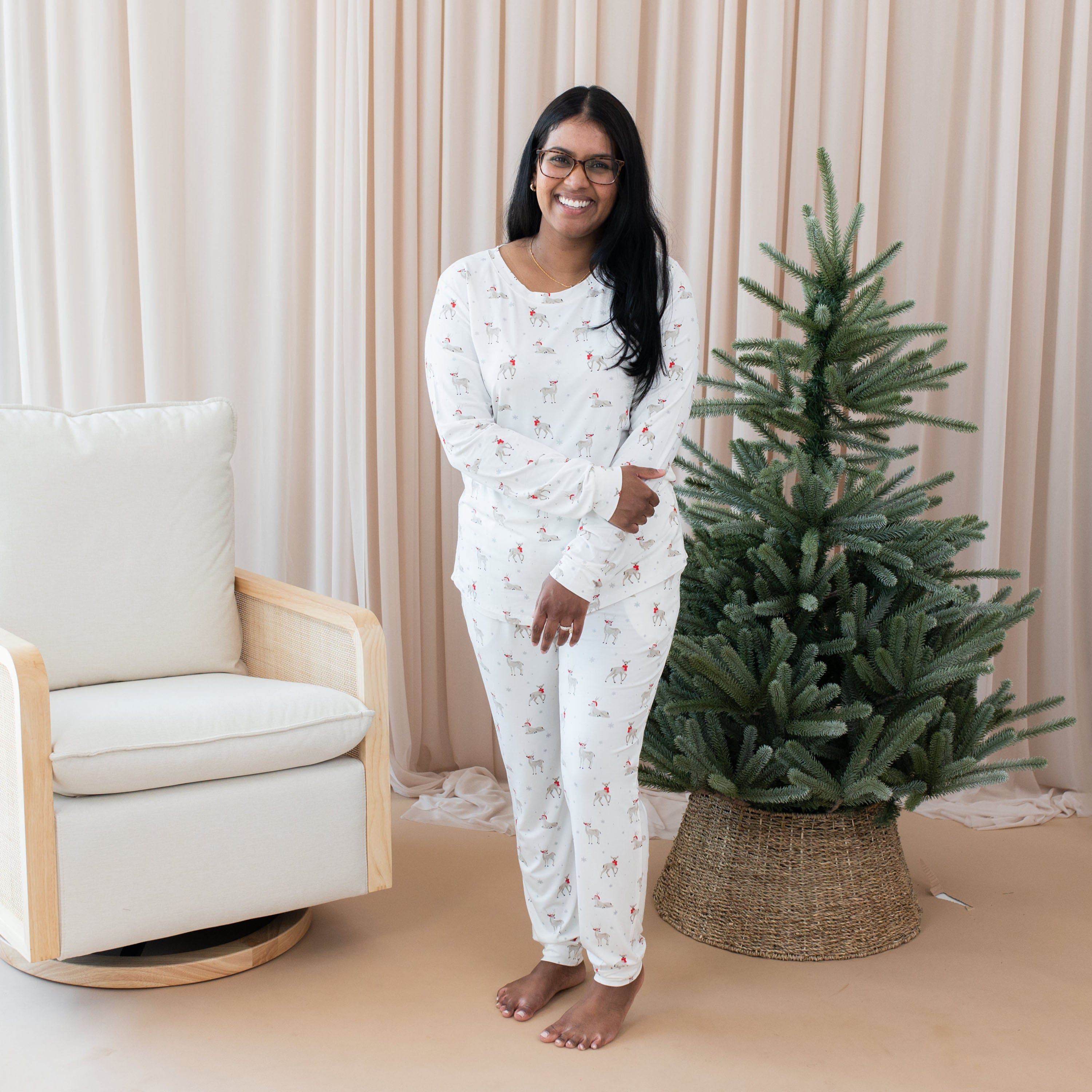 Kyte Baby Women's Jogger Pajama Set Women's Jogger Pajama Set in Cloud Deer