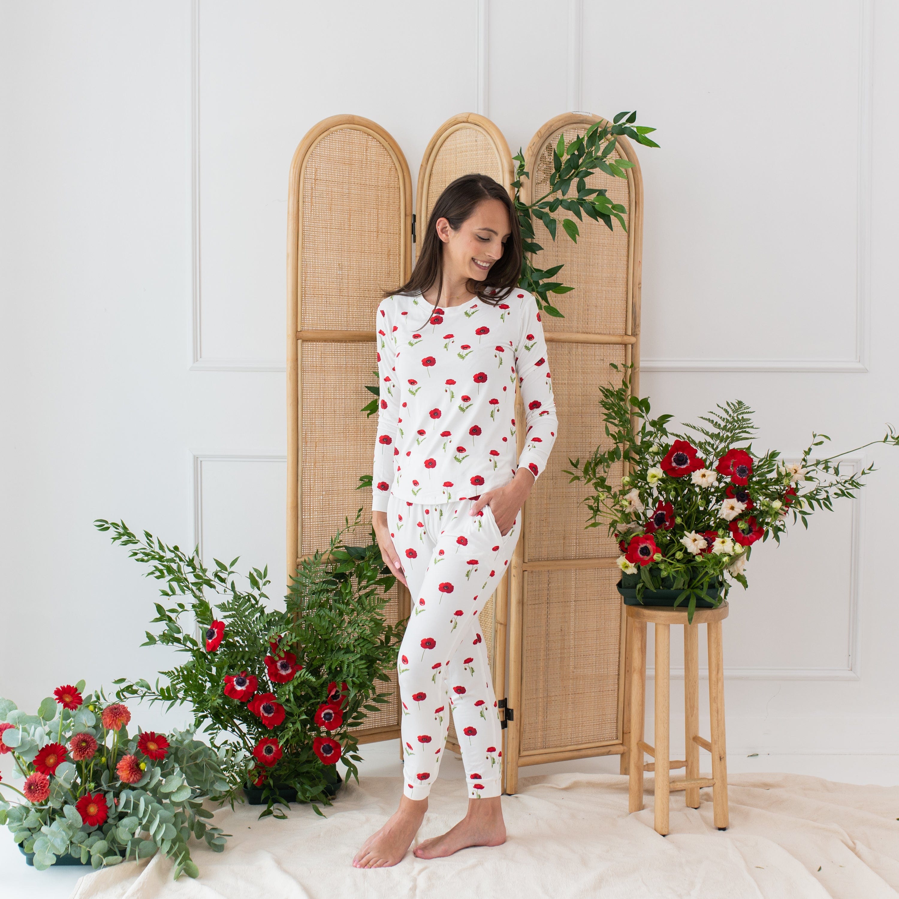 Kyte Baby Women's Jogger Pajama Set Women's Jogger Pajama Set in Cloud Poppies