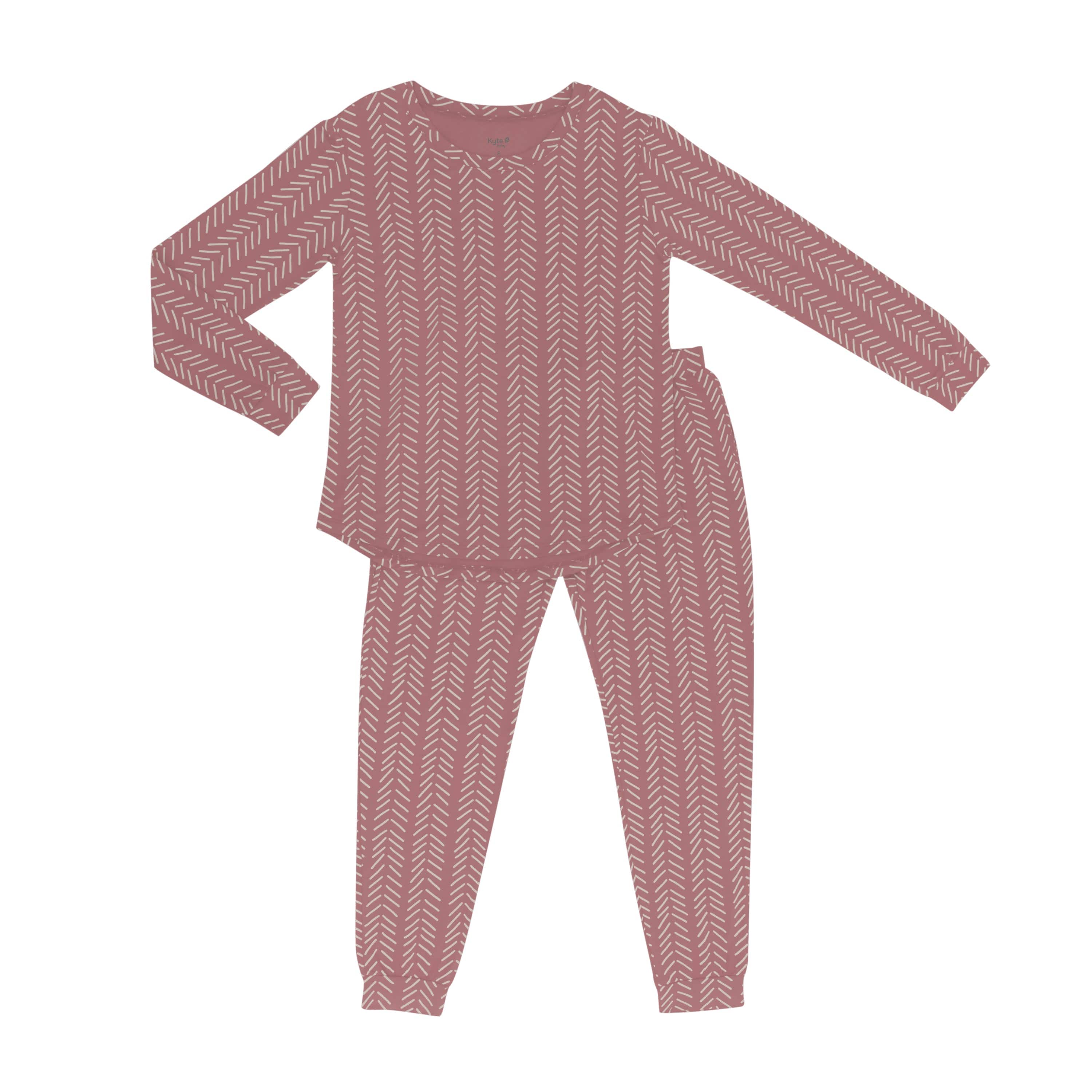 Kyte Baby Women's Jogger Pajama Set Women's Jogger Pajama Set in Dusty Rose Herringbone