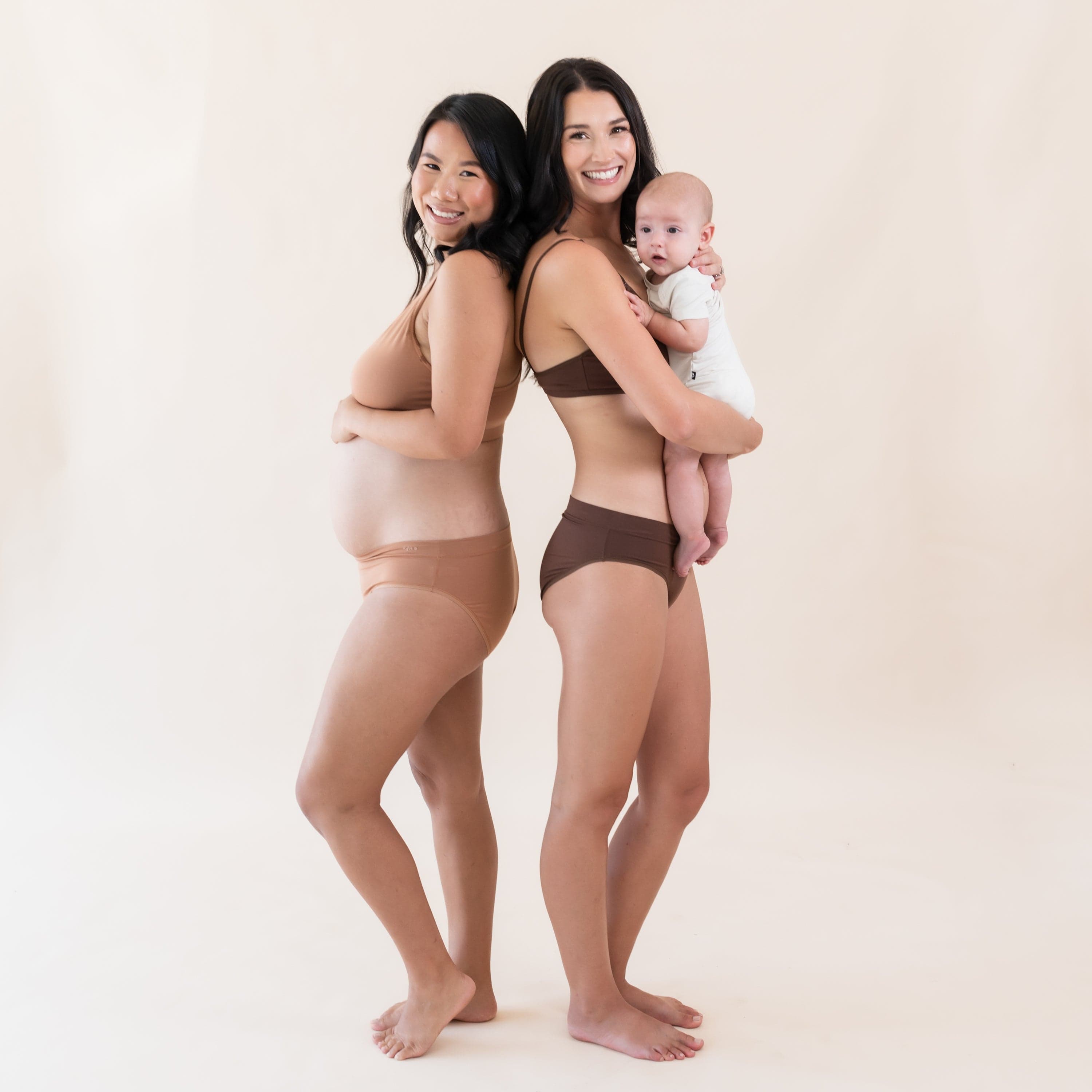 Women wearing Kyte Baby Women's Midi Briefs and Bralettes