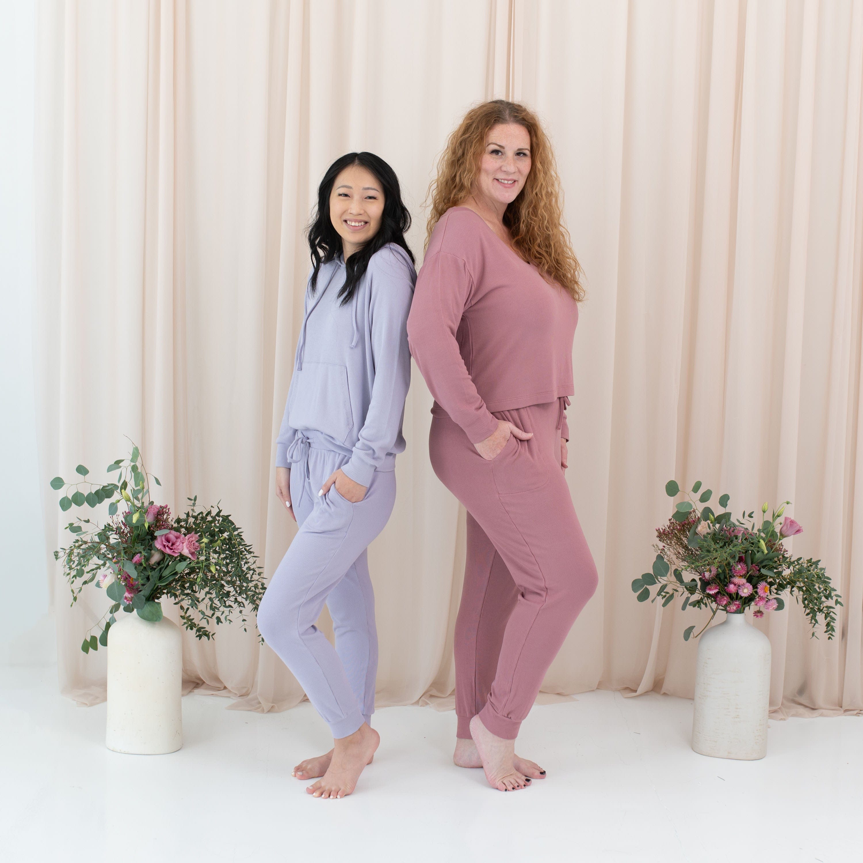 Kyte Baby Women's Ribbed Long Sleeve Crop Top Women's Ribbed Long Sleeve Crop Top in Dusty Rose