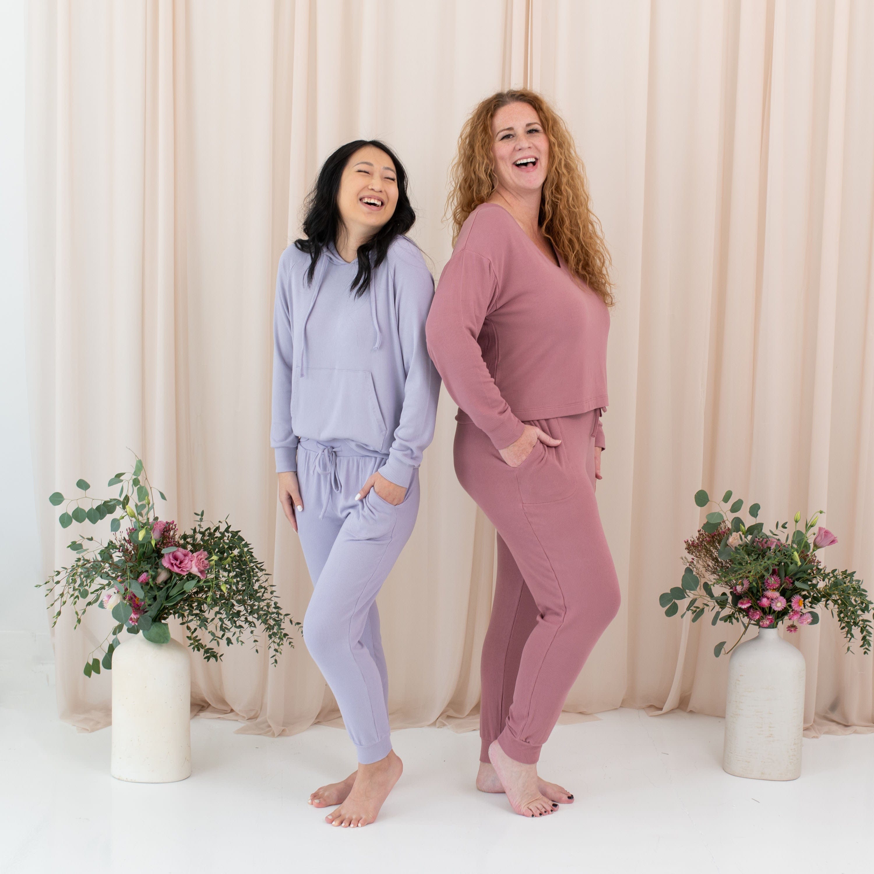 Kyte Baby Women's Ribbed Long Sleeve Crop Top Women's Ribbed Long Sleeve Crop Top in Dusty Rose