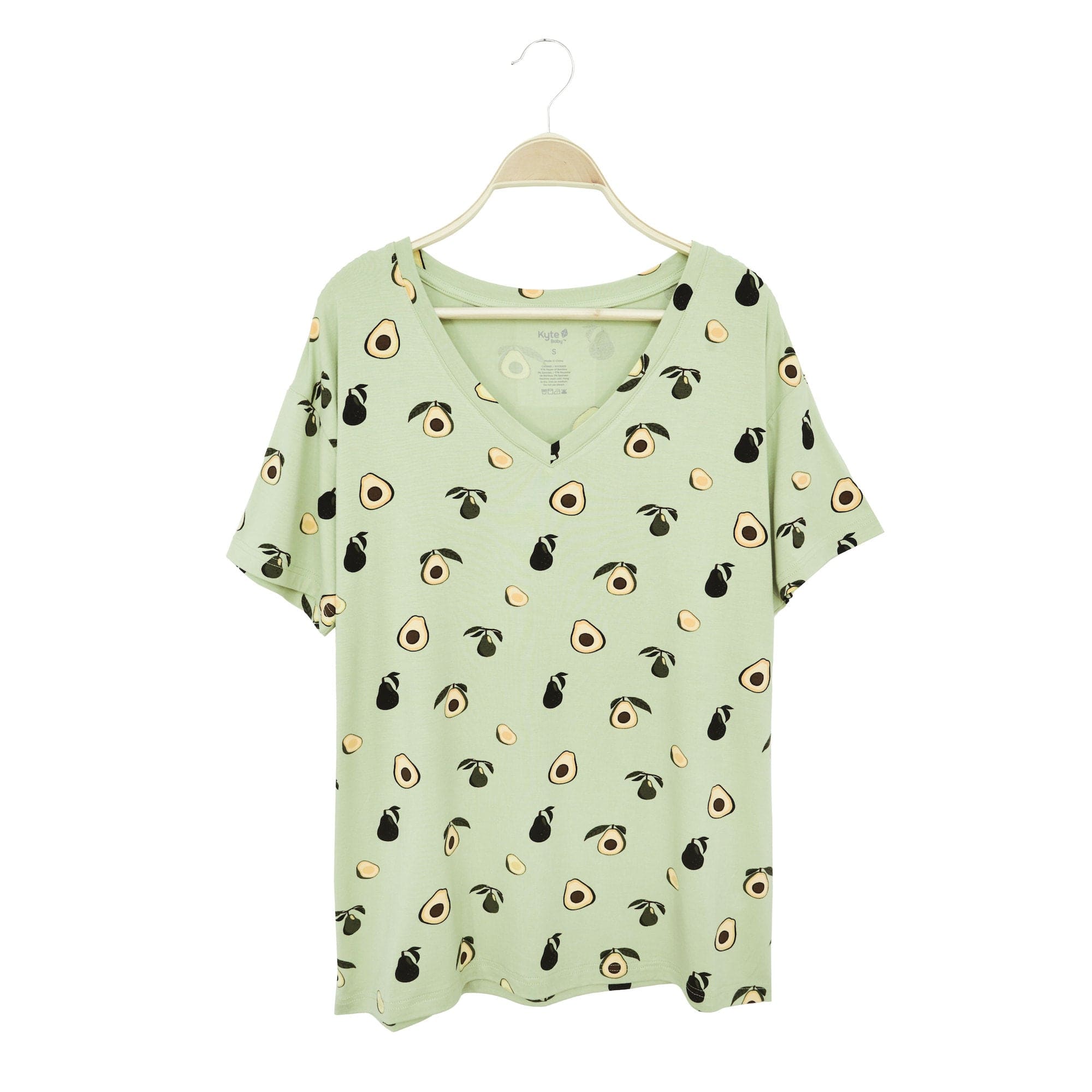 Kyte Baby Women's V-Neck Women’s Relaxed Fit V-Neck in Avocado