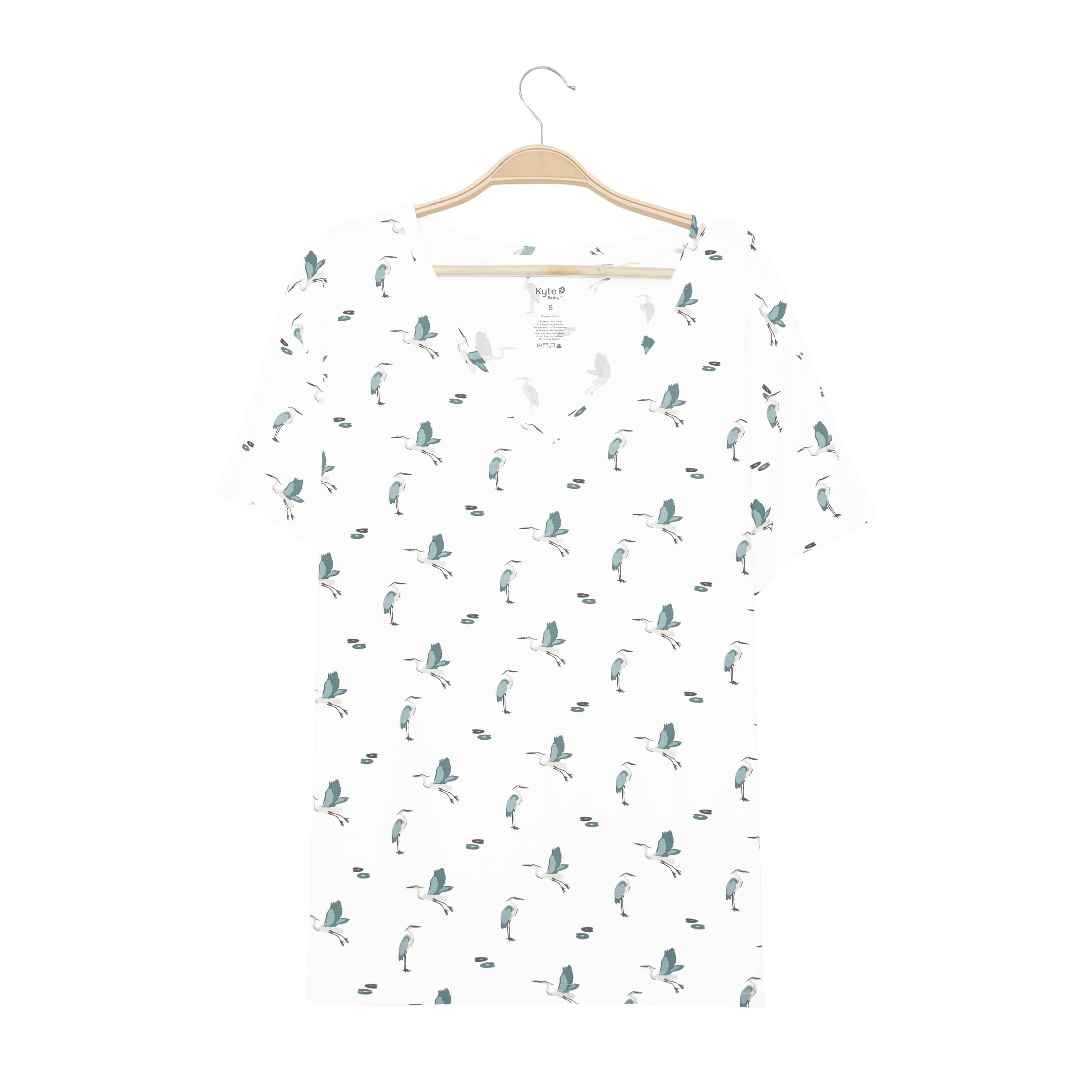 Kyte Baby Women's V-Neck Women’s Relaxed Fit V-Neck in Blue Heron