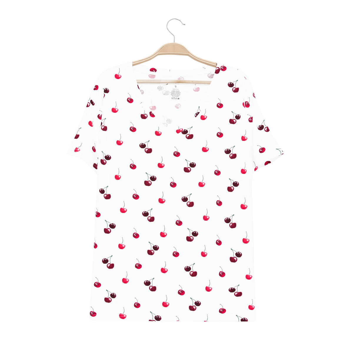 Kyte Baby Women's V-Neck Women’s Relaxed Fit V-Neck in Cherry