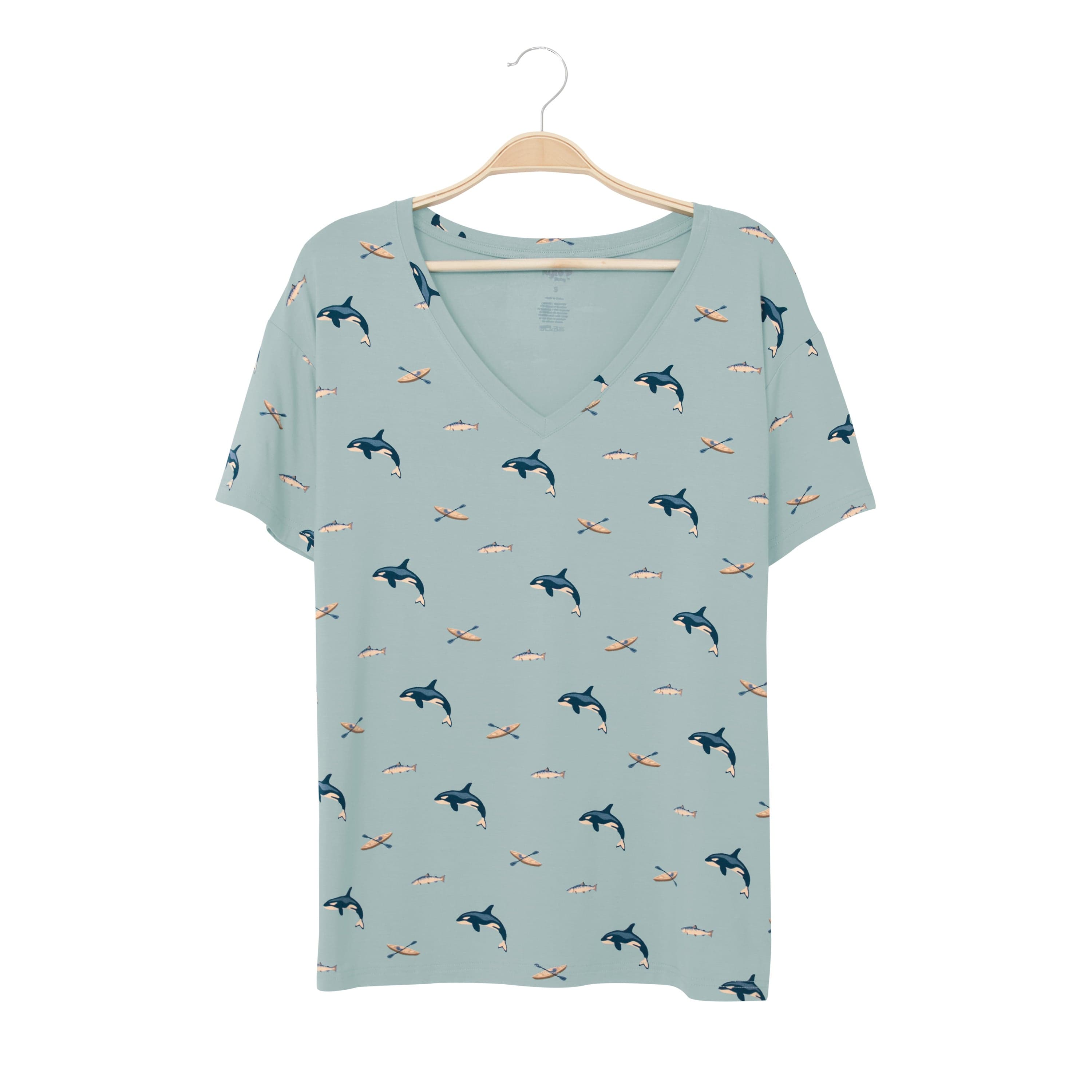 Kyte Baby Women's V-Neck Women’s Relaxed Fit V-Neck in Coastline