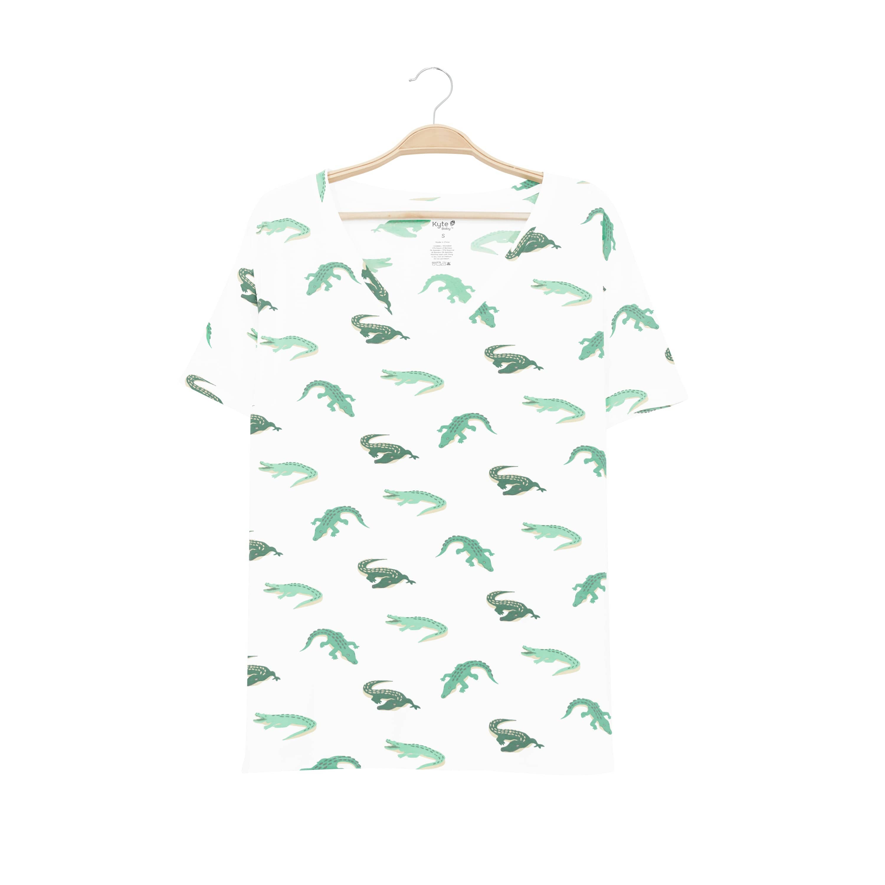 Kyte Baby Women's V-Neck Women’s Relaxed Fit V-Neck in Crocodile