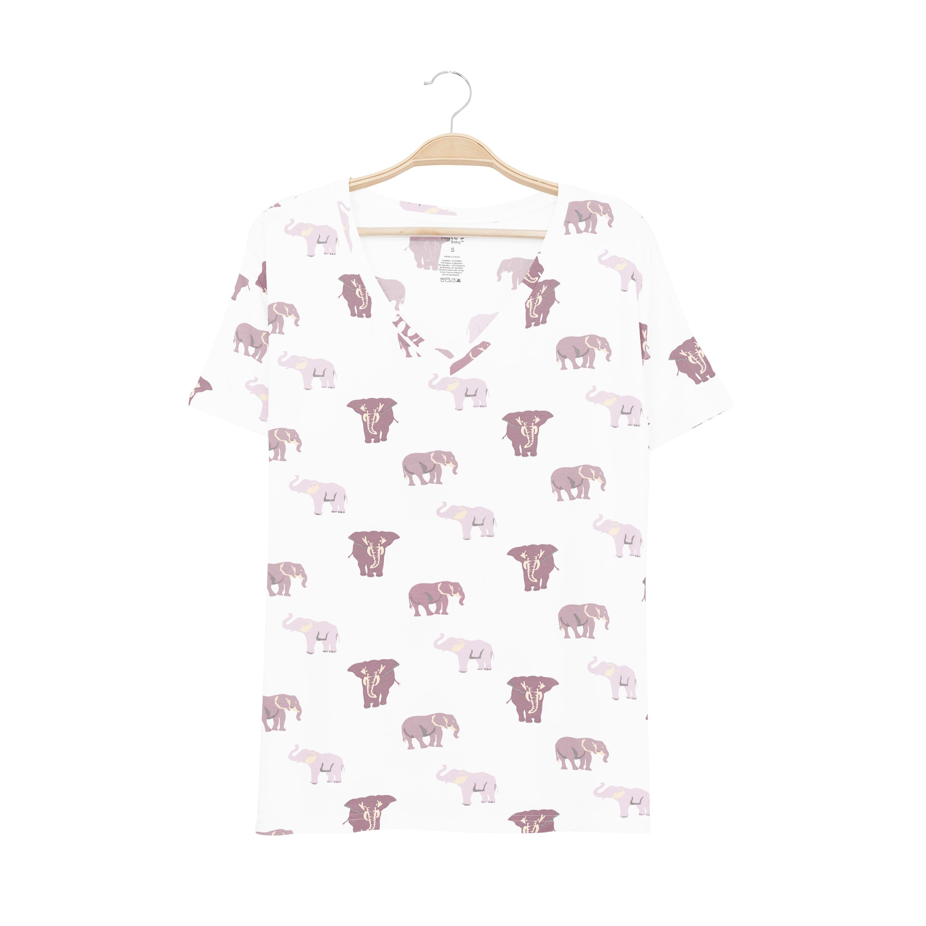 Kyte Baby Women's V-Neck Women’s Relaxed Fit V-Neck in Elephant