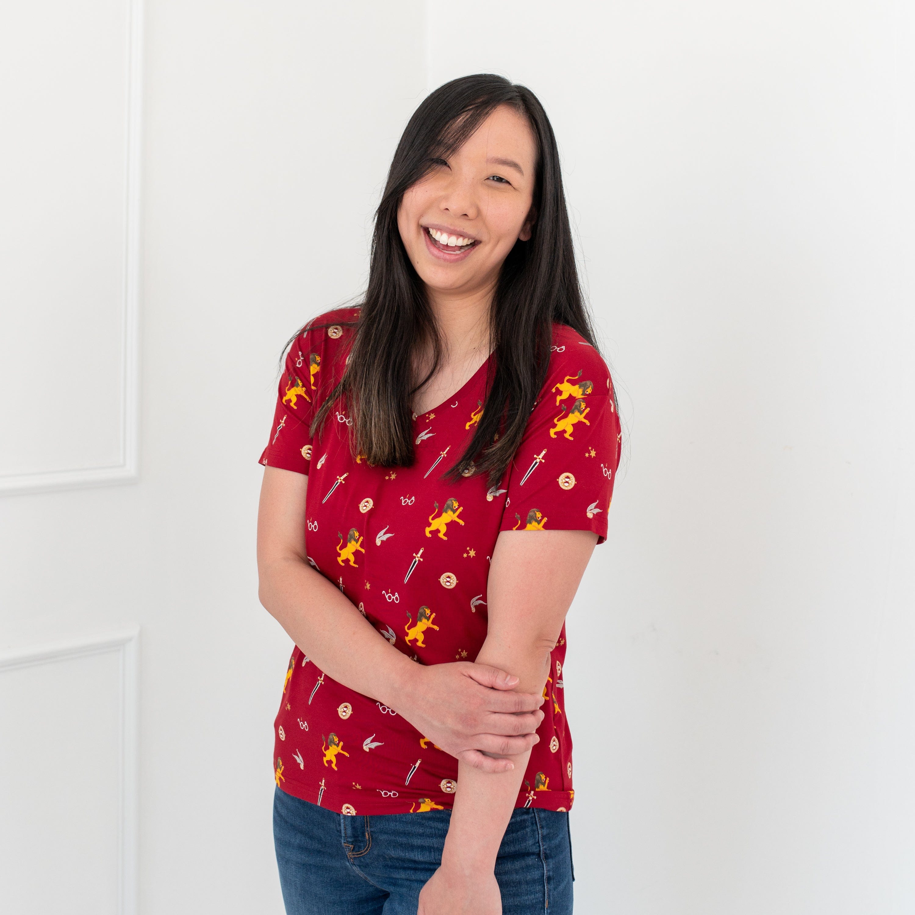 Kyte BABY Women's V-Neck Women’s Relaxed Fit V-Neck in Gryffindor™