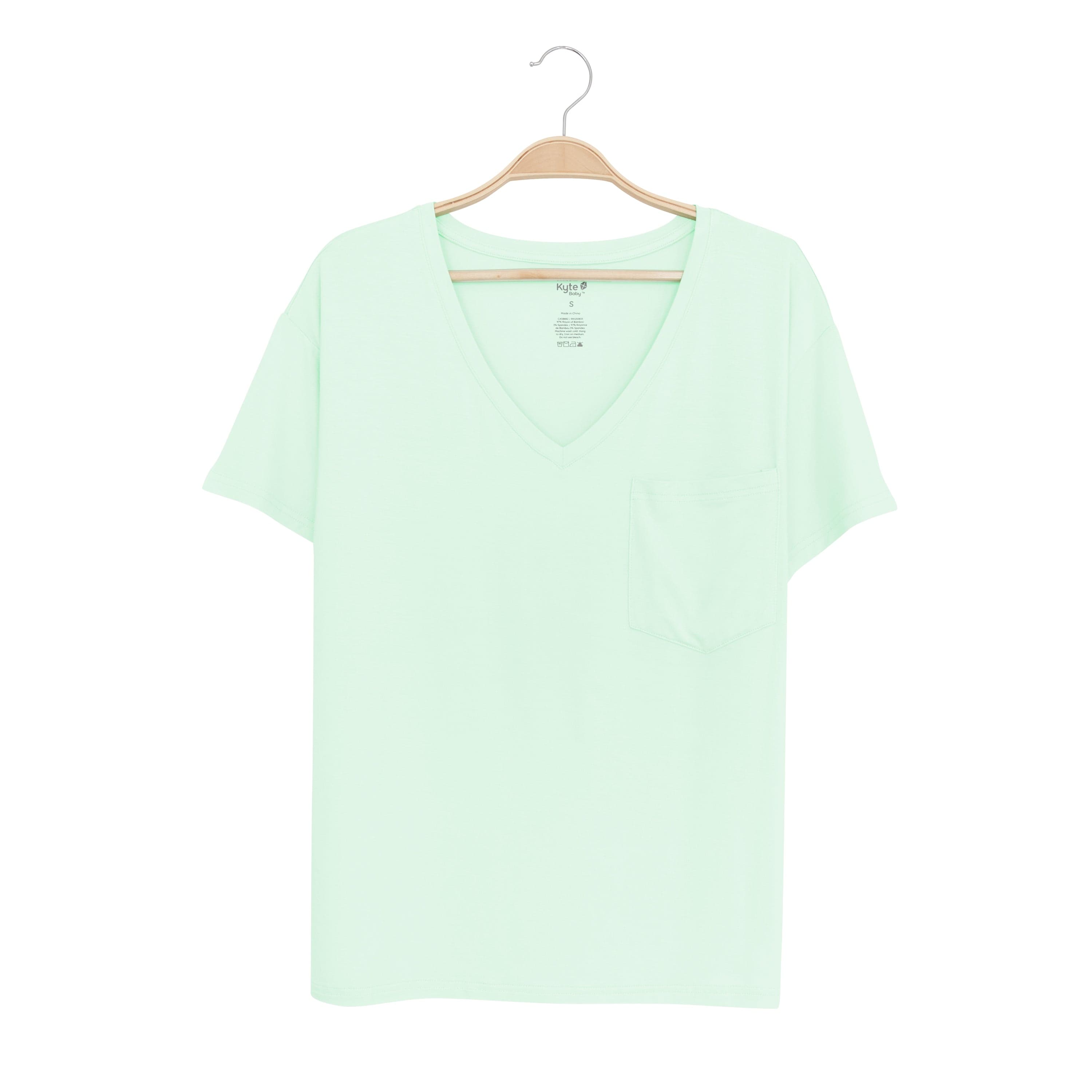 Kyte Baby Women's V-Neck Women’s Relaxed Fit V-Neck in Mint