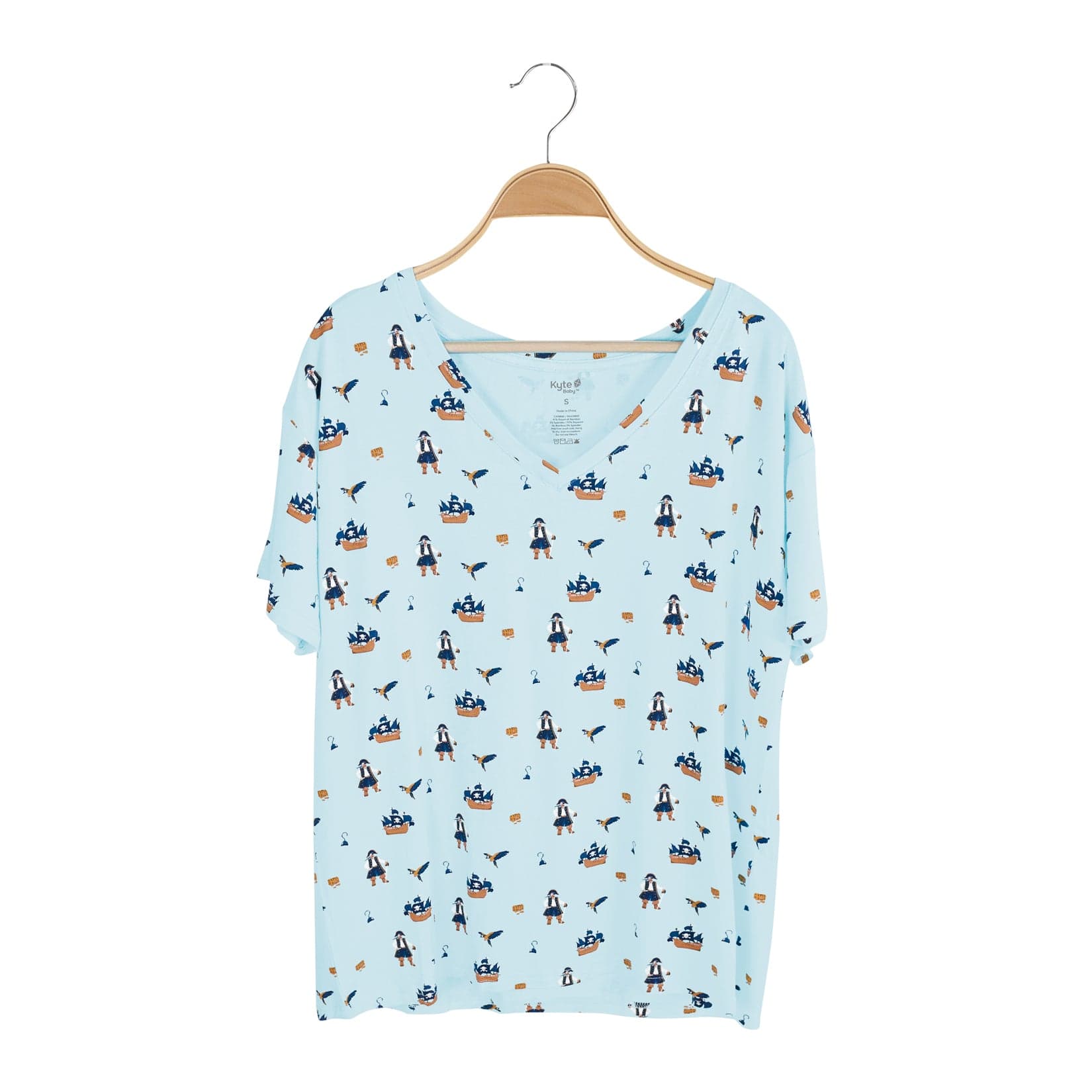 Kyte Baby Women's V-Neck Women’s Relaxed Fit V-Neck in Pirate