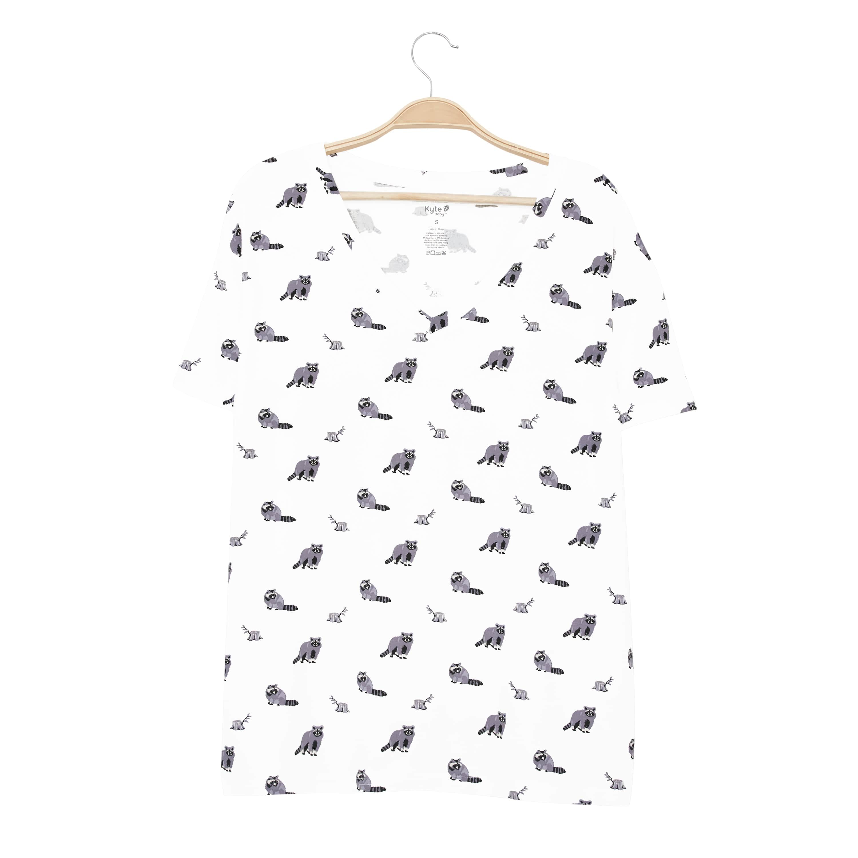 Kyte Baby Women's V-Neck Women’s Relaxed Fit V-Neck in Raccoon