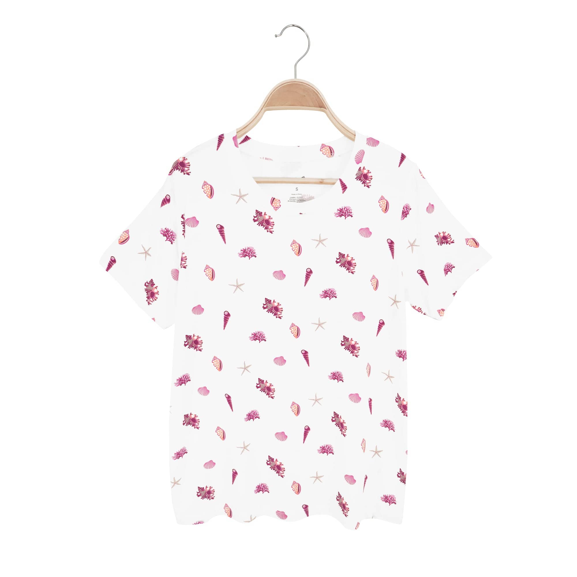 Kyte Baby Women's V-Neck Women’s Relaxed Fit V-Neck in Raspberry Shell