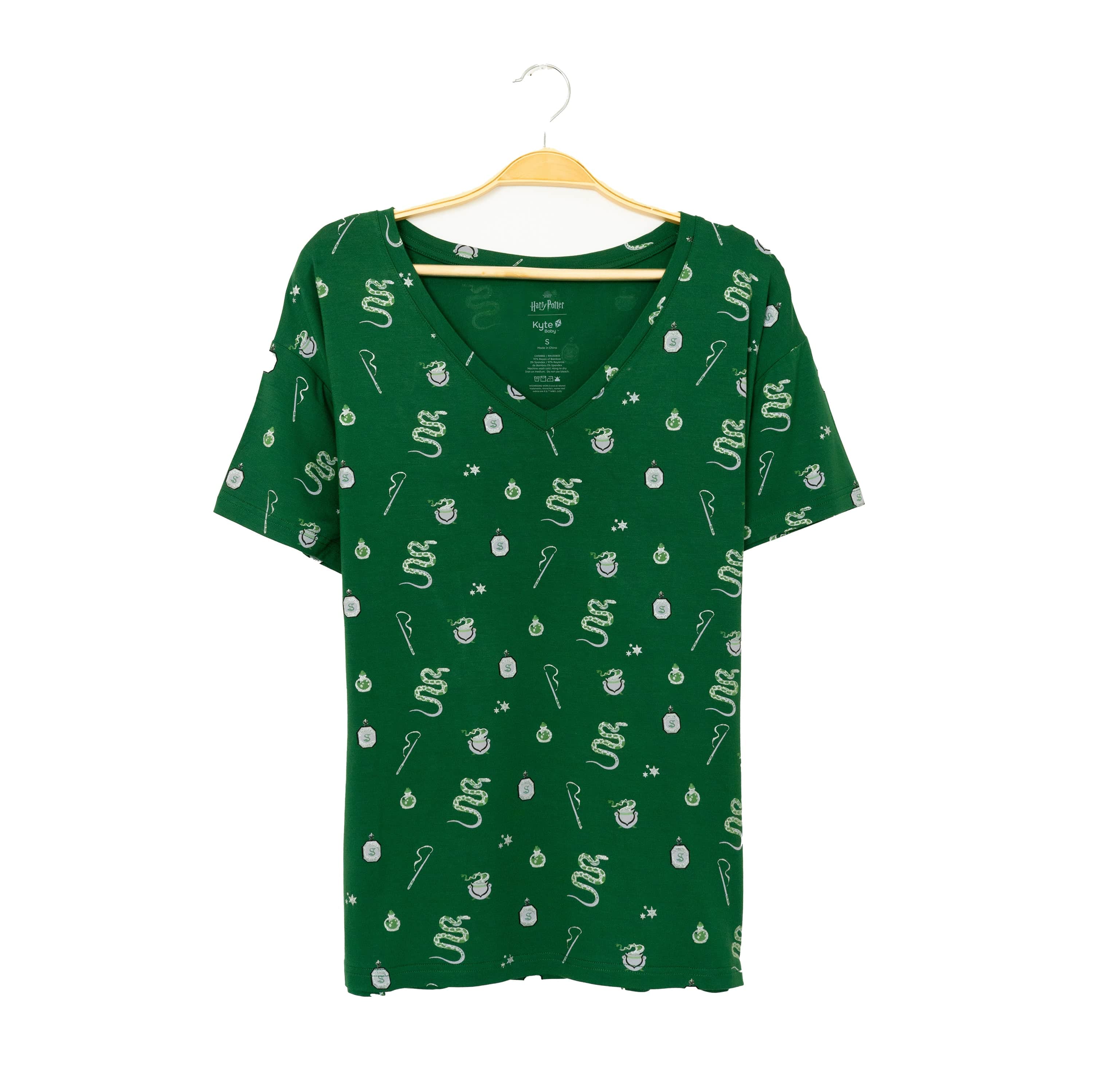 Kyte Baby Women's V-Neck Women’s Relaxed Fit V-Neck in Slytherin™