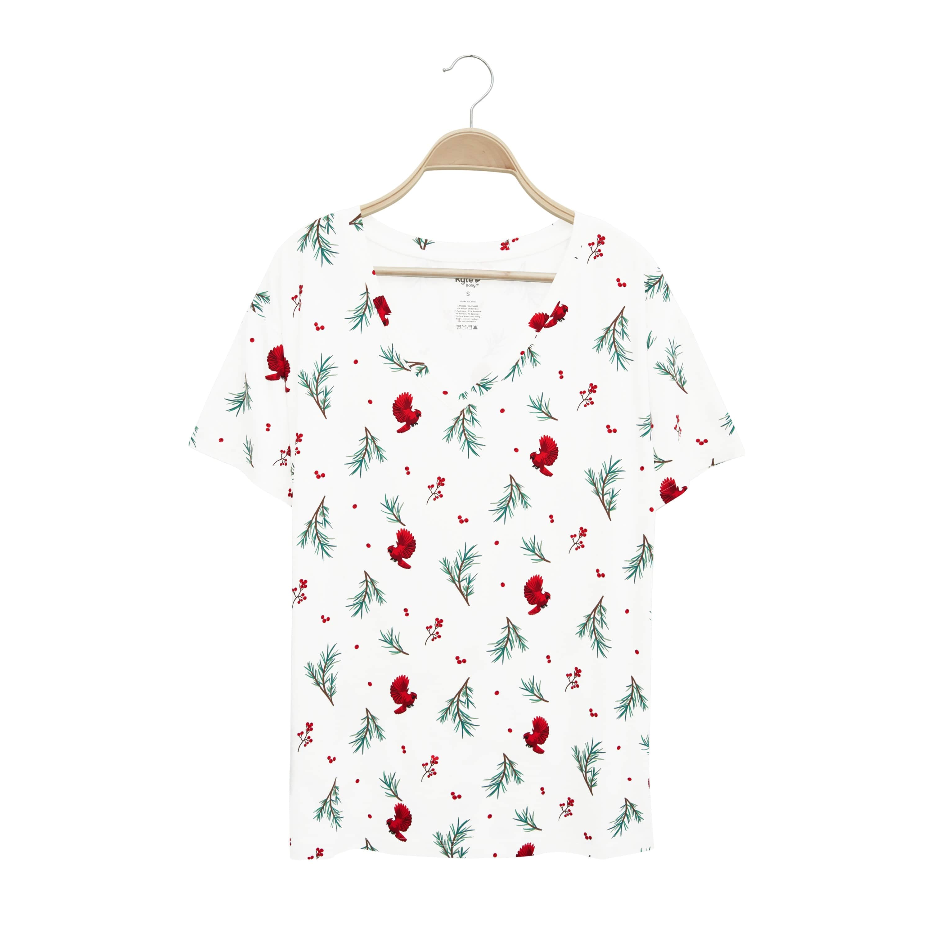 Kyte Baby Women's V-Neck Women’s Relaxed Fit V-Neck in Winterberry