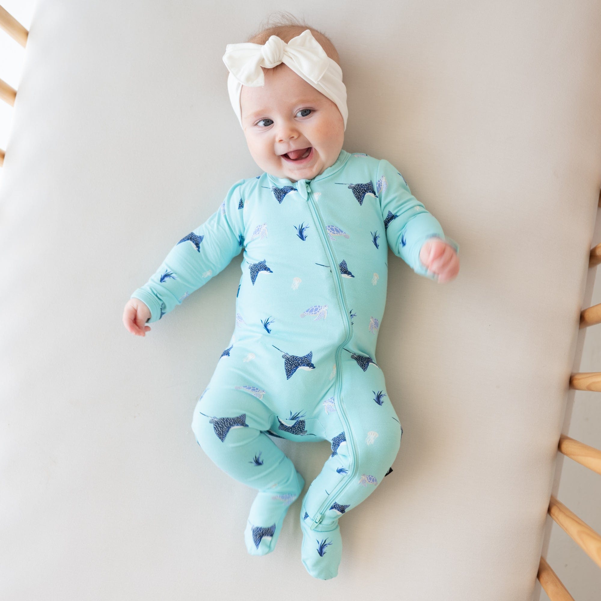 Kyte Baby Zippered Footie in Eagle Ray