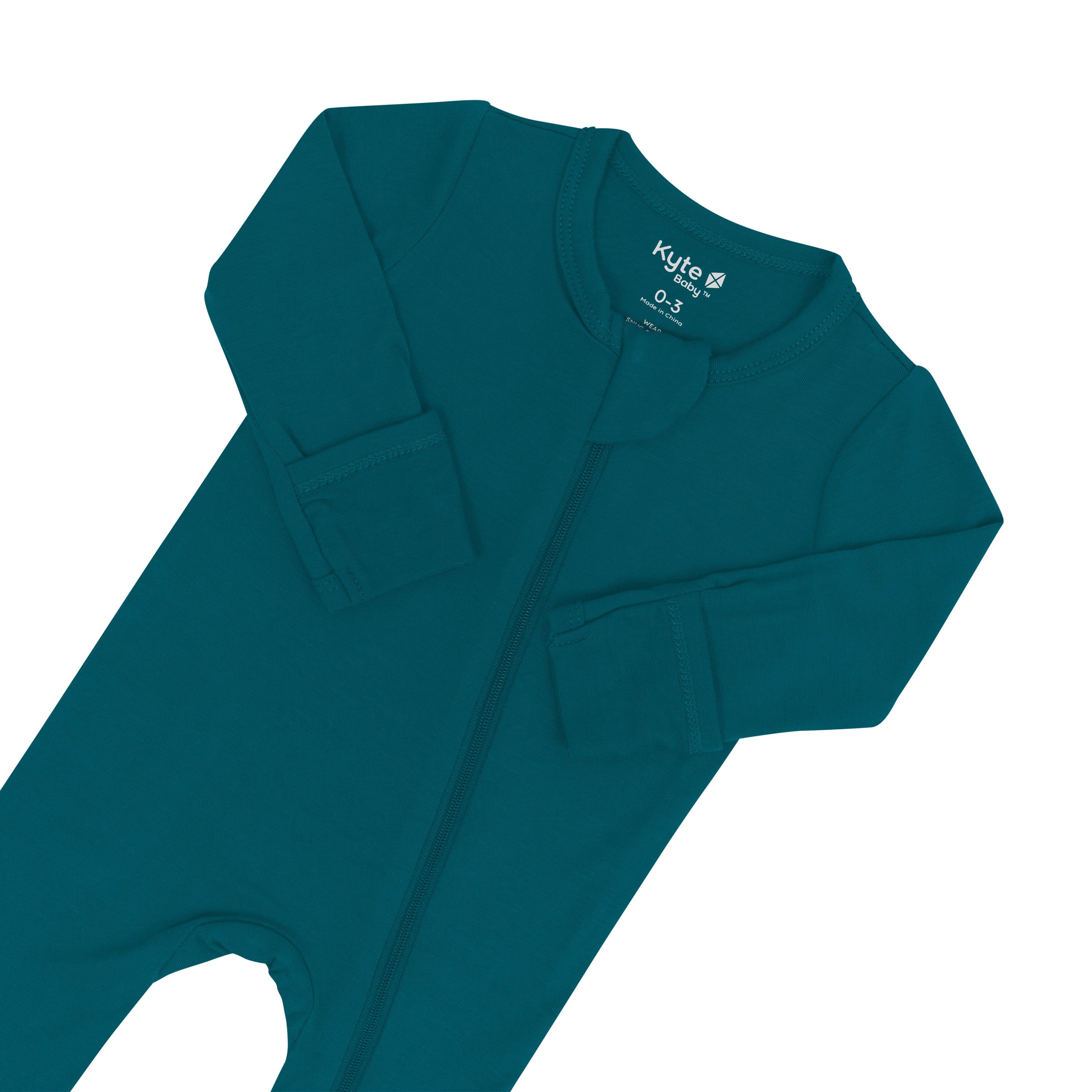Zipper garage and fold over cuffs on the Zippered Footie in Loch