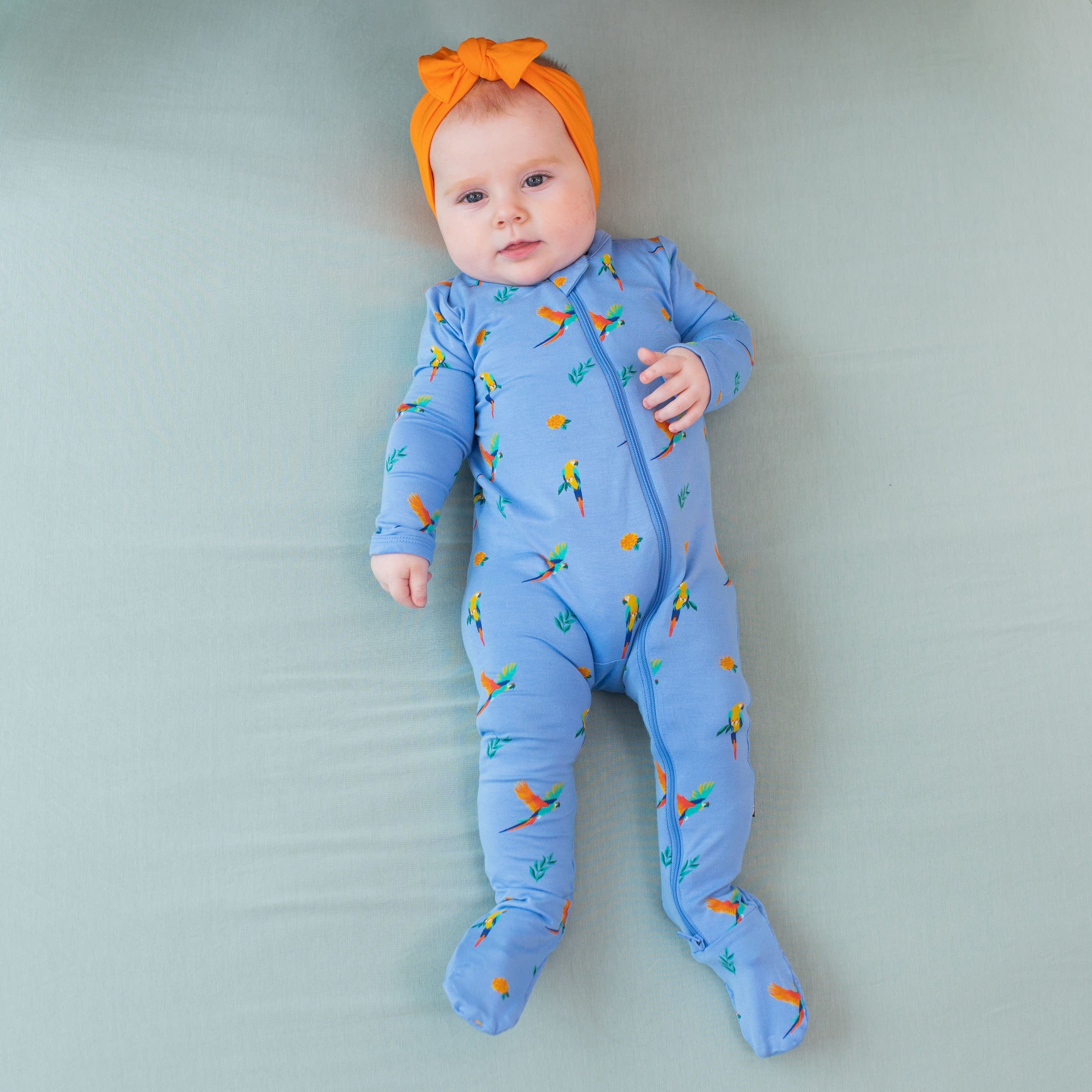 Kyte Baby Zippered Footies Zippered Footie in Macaw