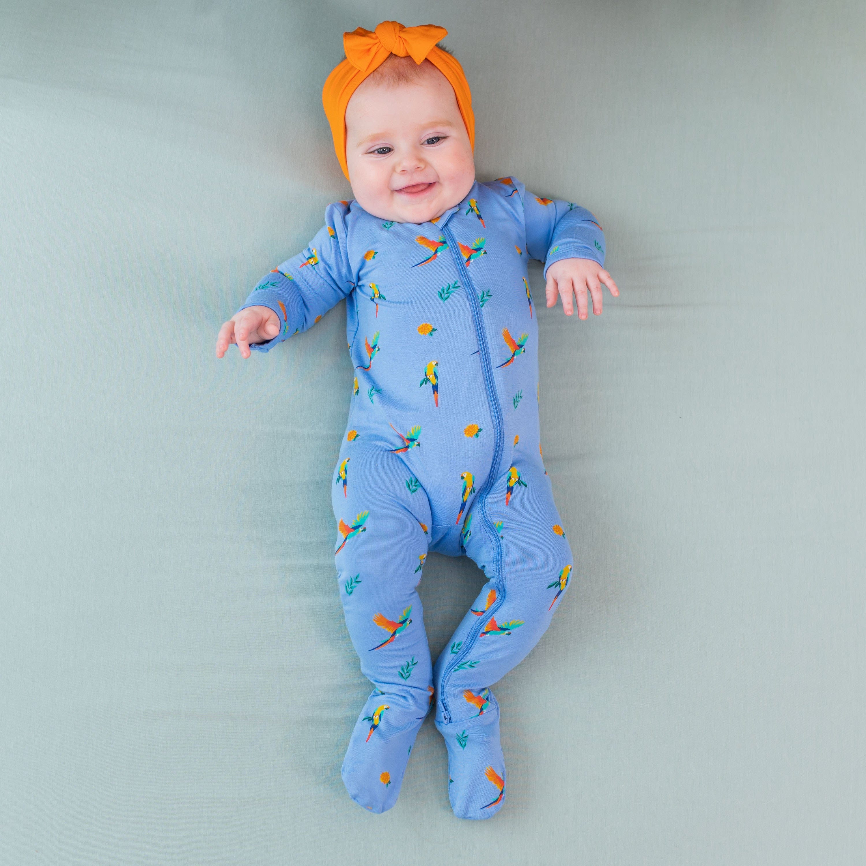 Kyte Baby Zippered Footies Zippered Footie in Macaw