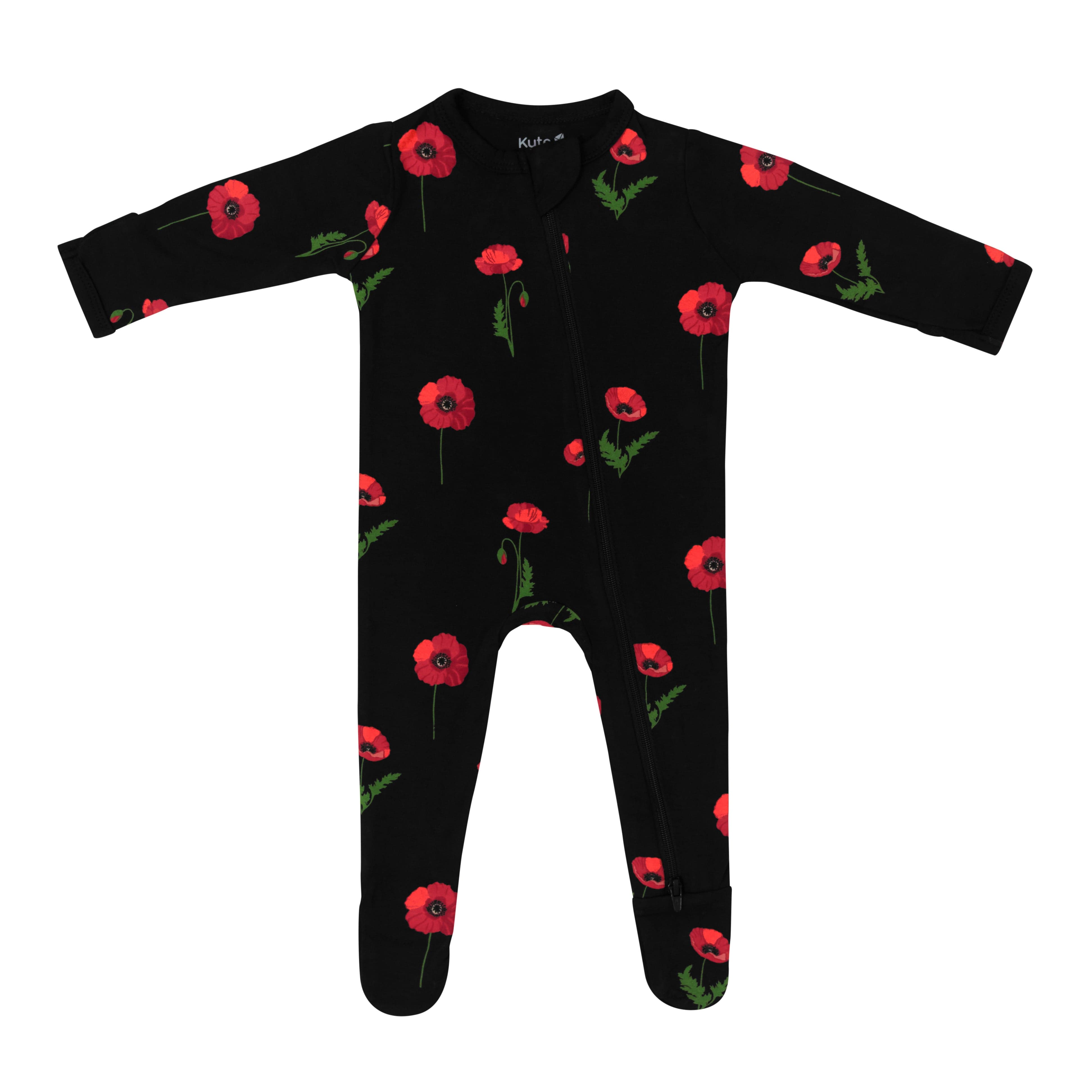 Kyte Baby Zippered Footie in Midnight Poppies