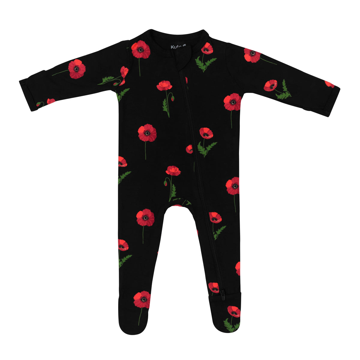 Kyte Baby Zippered Footie in Midnight Poppies