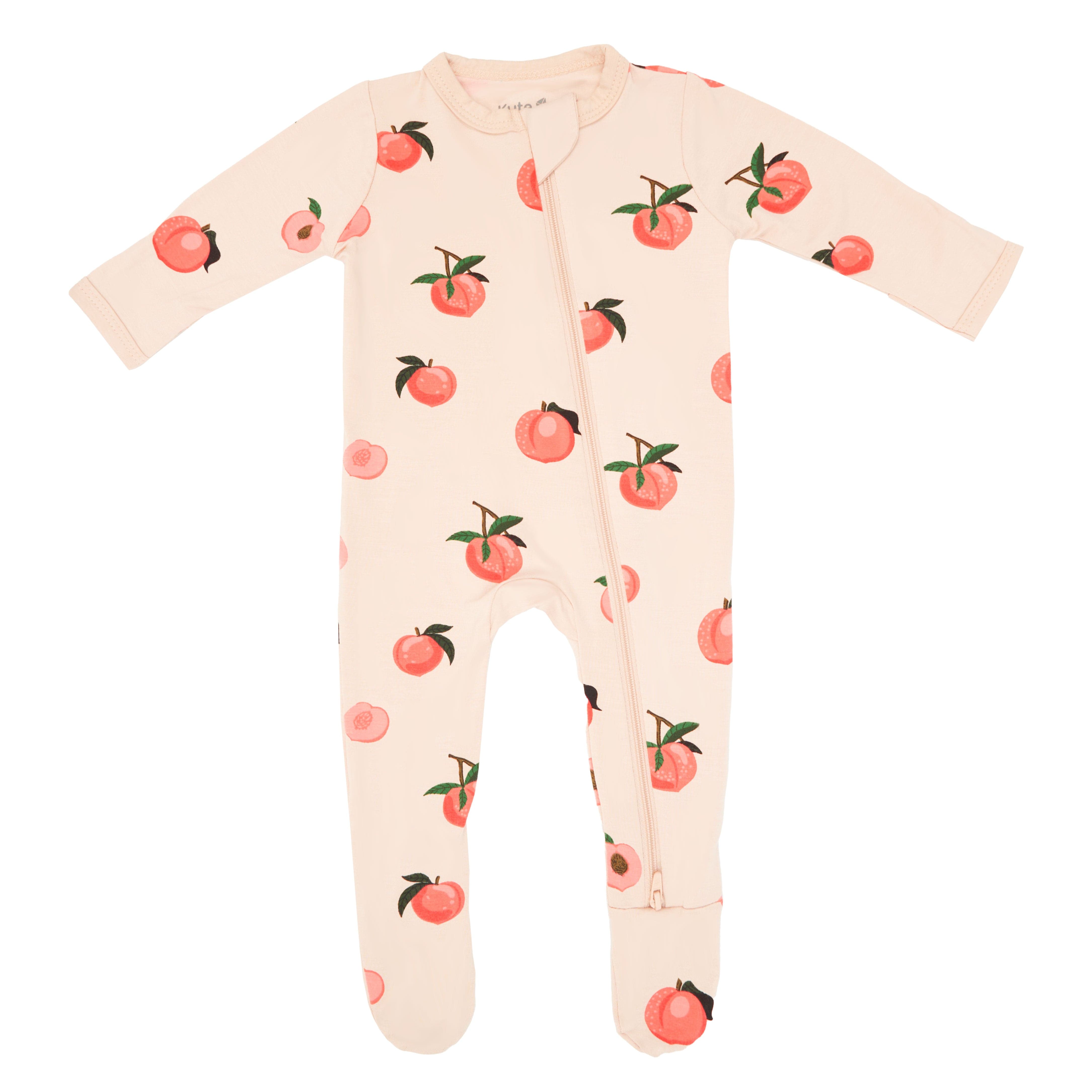 Zippered Footie in Peach