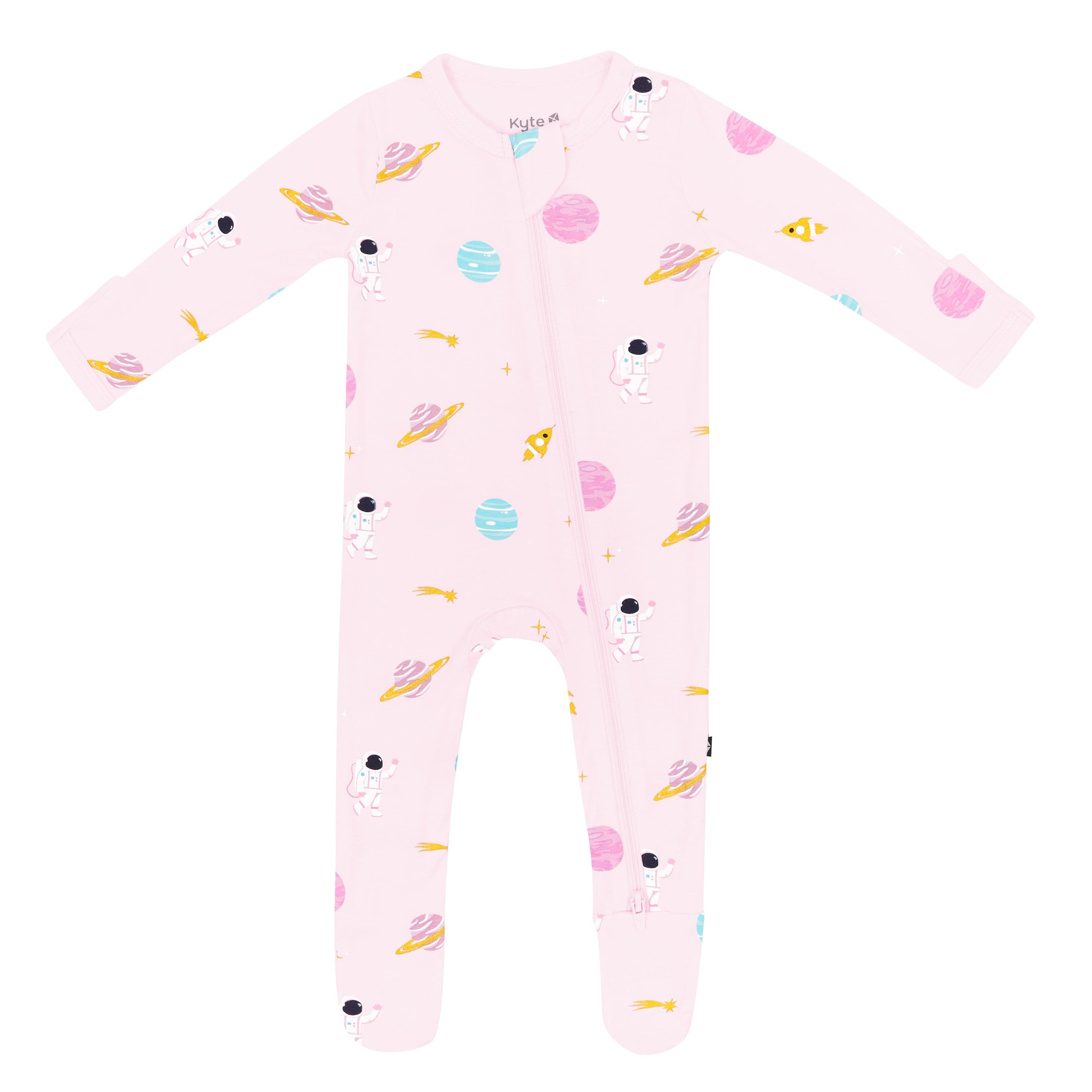 Kyte Baby Zippered Footie in Sakura Space