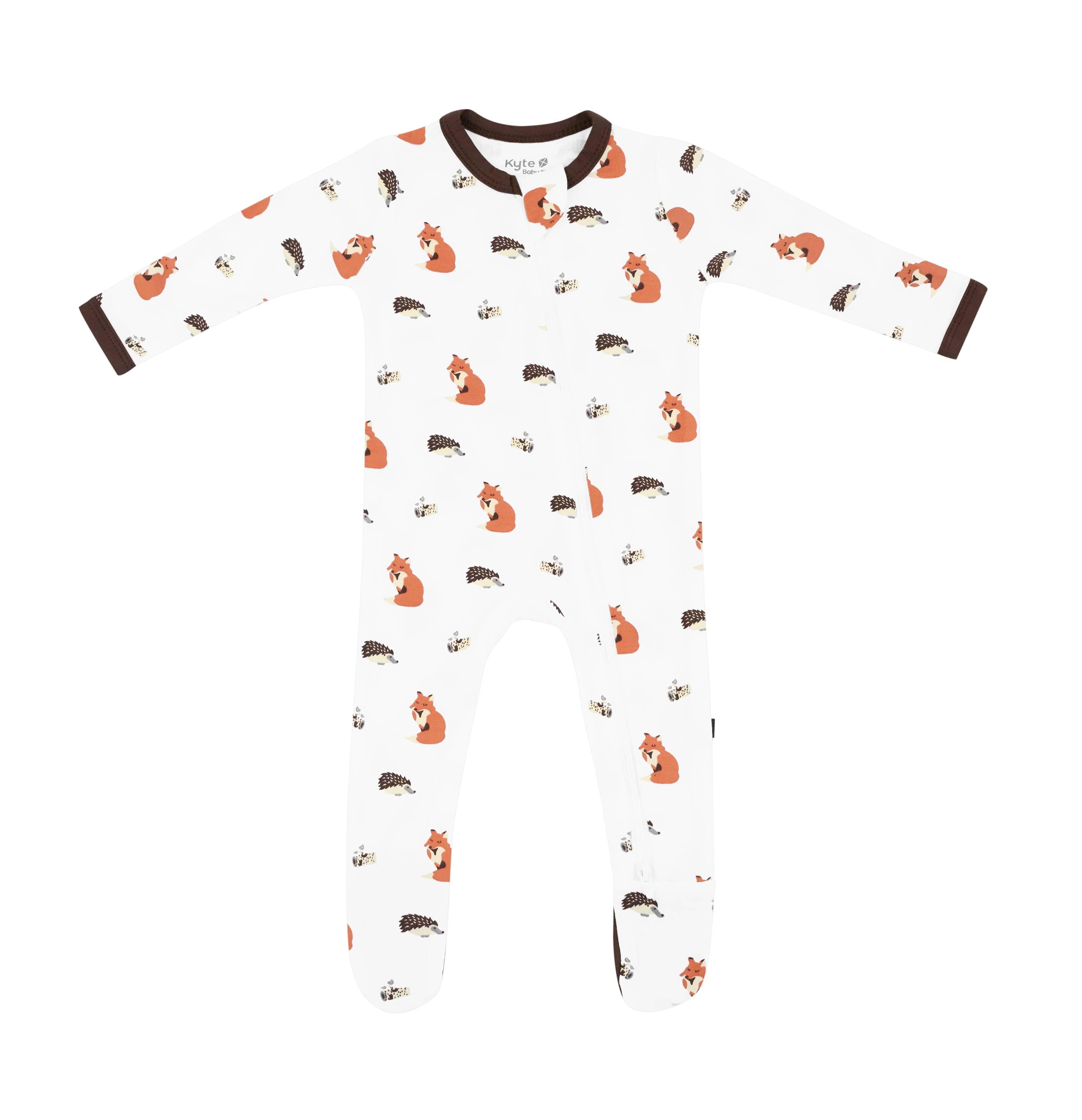 Trail Print Zippered Bamboo Footie by Kyte Baby
