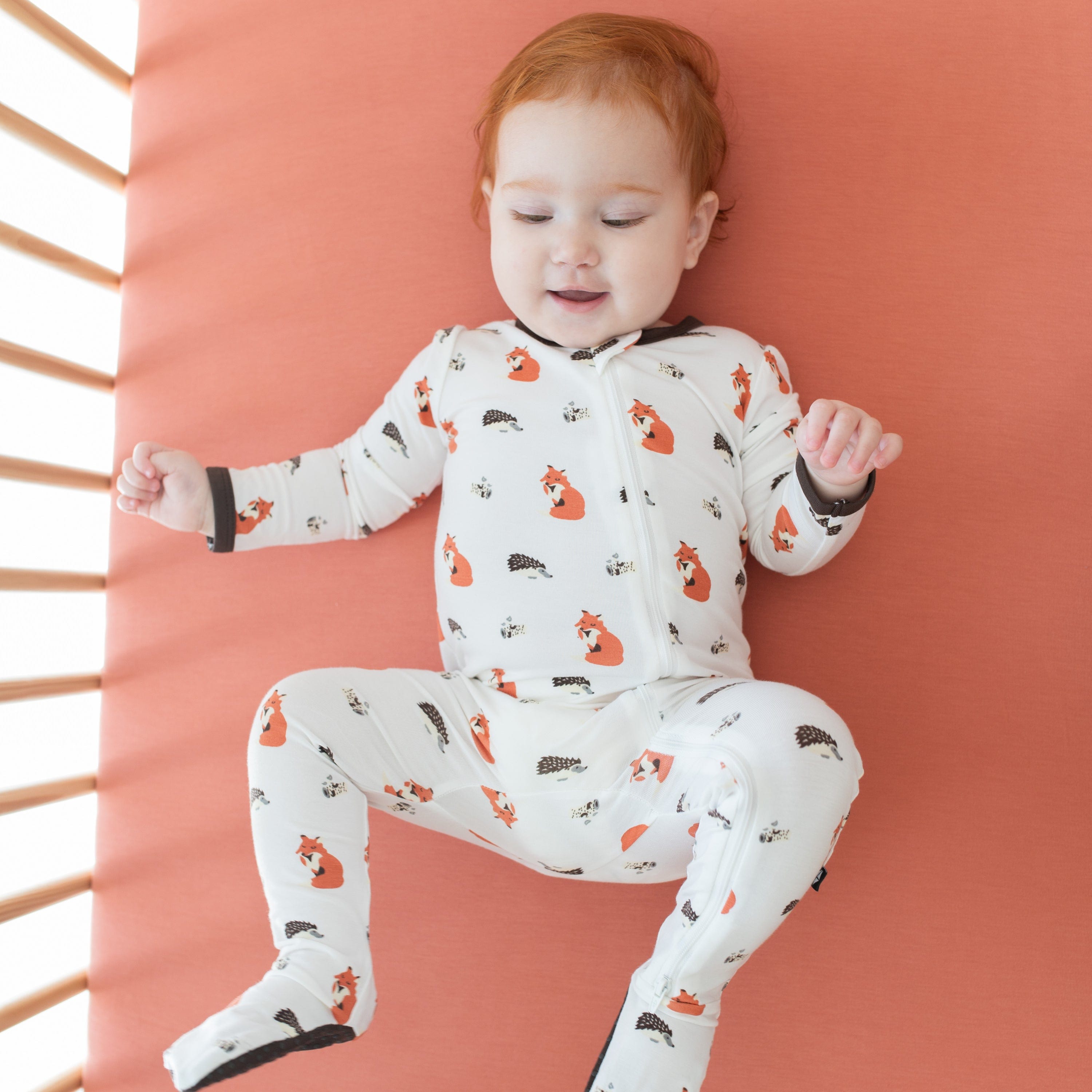 Kyte Baby Zippered Footies Zippered Footie in Sienna Woodland