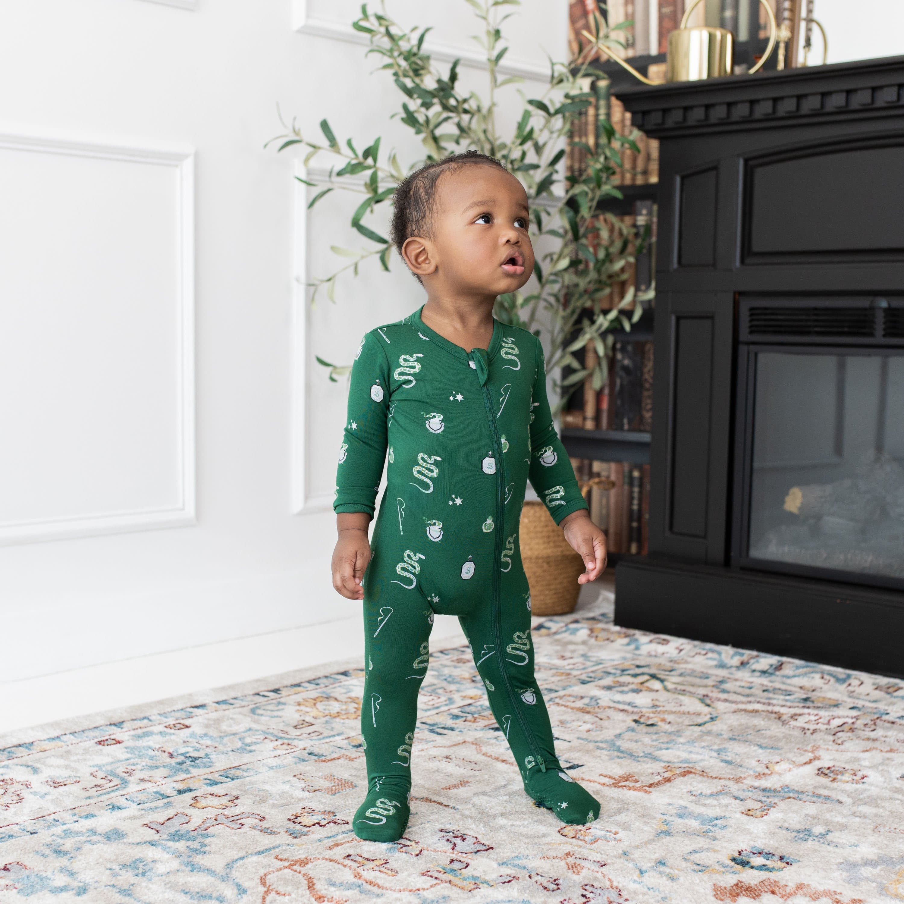 Kyte Baby Zippered Footies Zippered Footie in Slytherin™