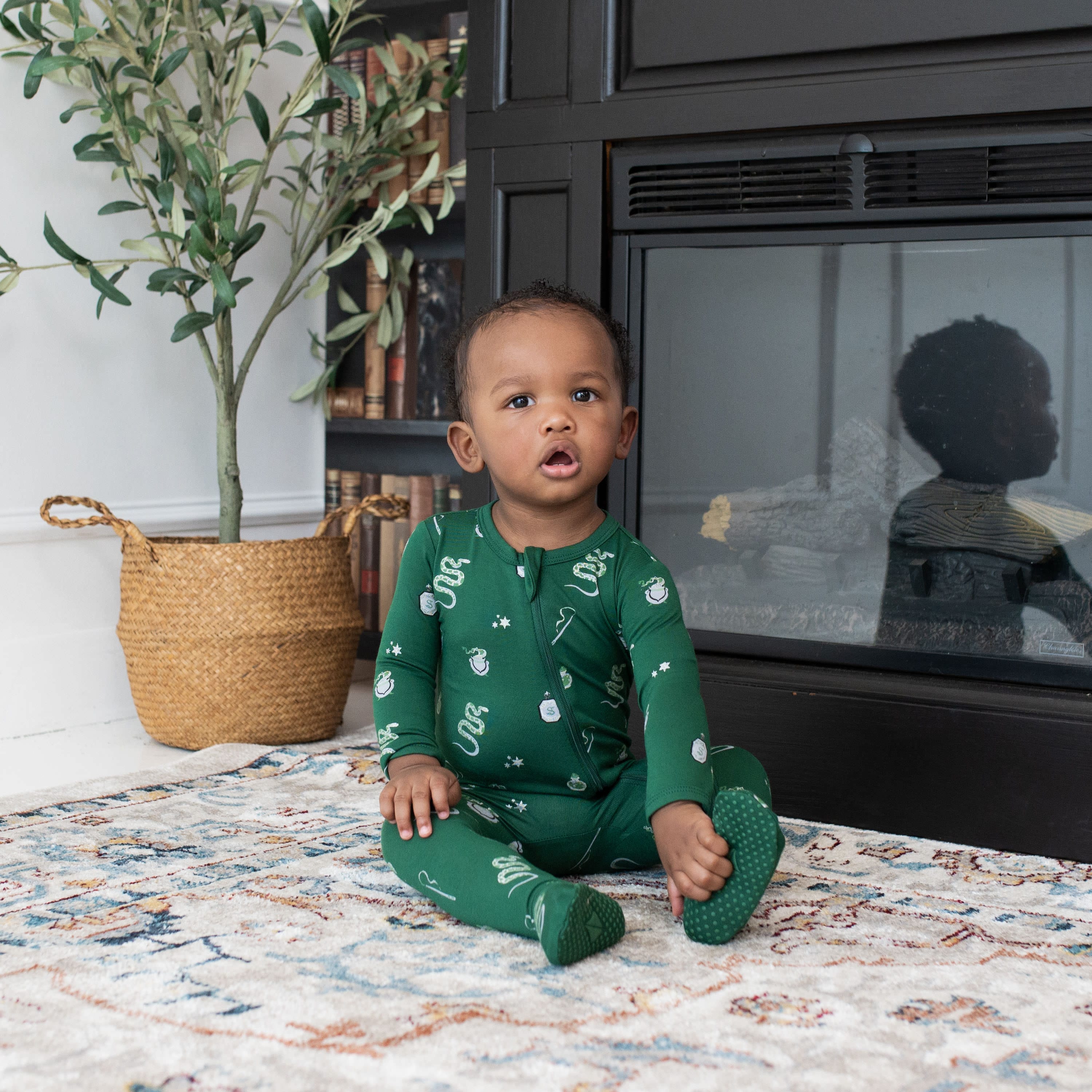Kyte Baby Zippered Footies Zippered Footie in Slytherin™