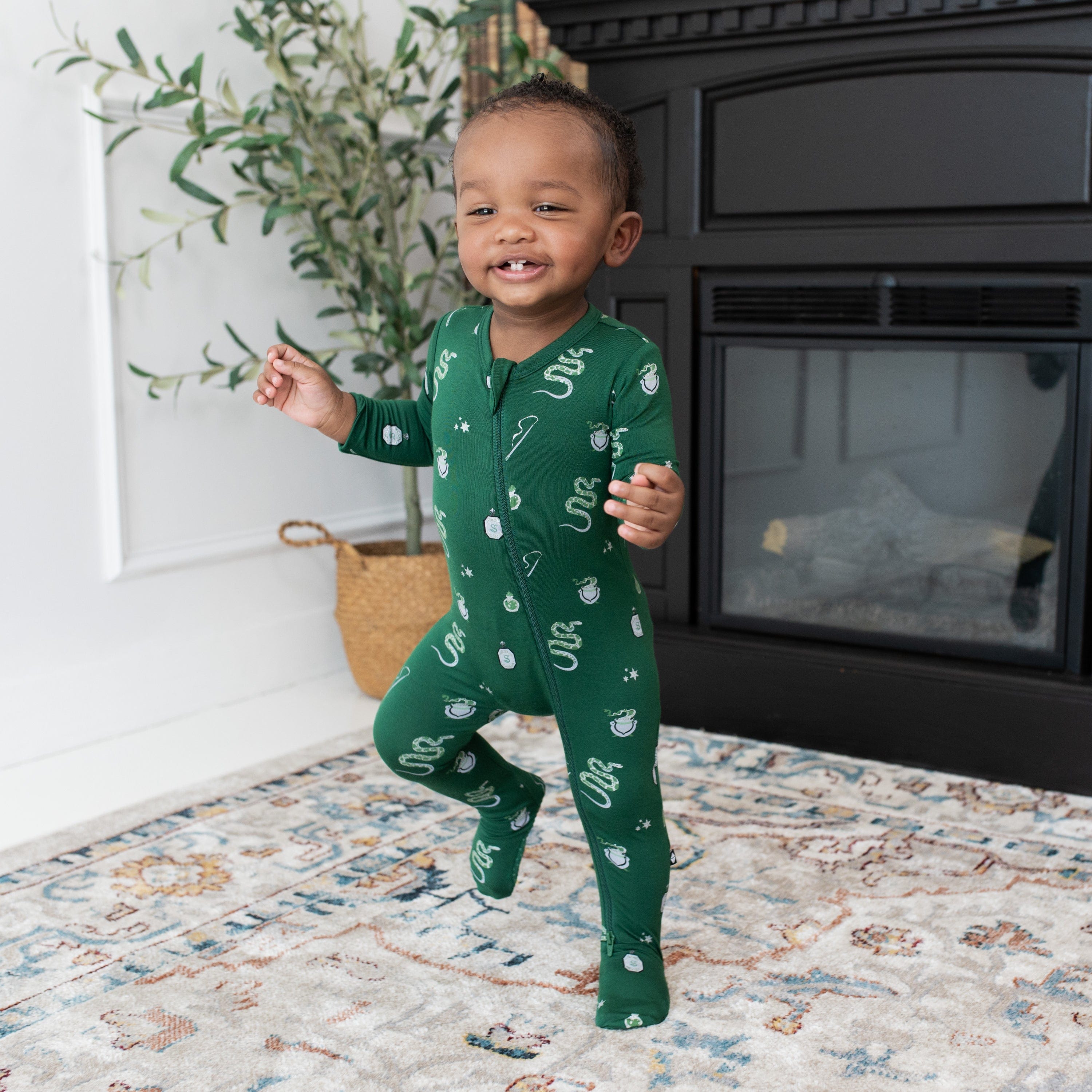Kyte Baby Zippered Footies Zippered Footie in Slytherin™